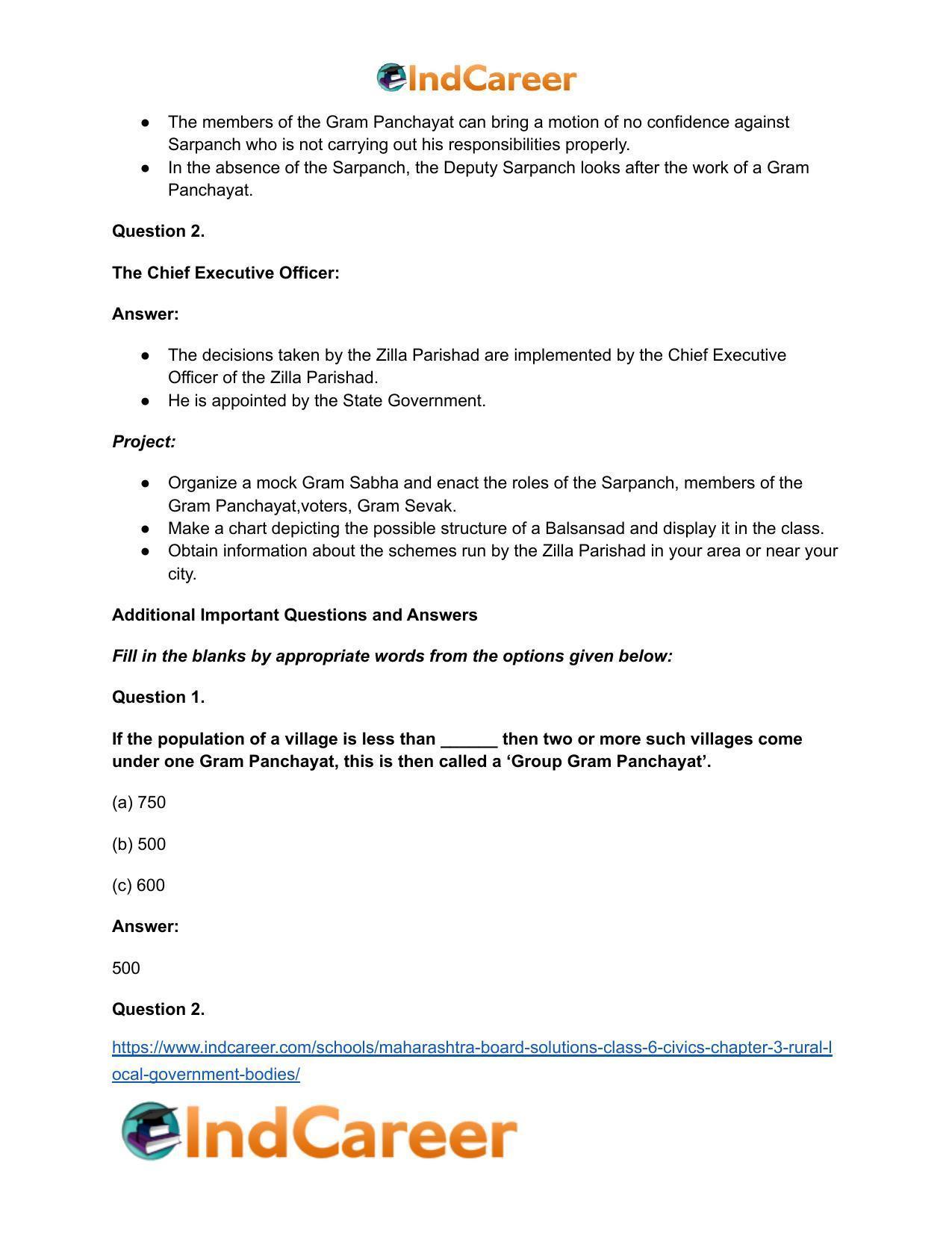 Maharashtra Board Solutions Class 6-Civics: Chapter 3- Rural Local Government Bodies - Page 5