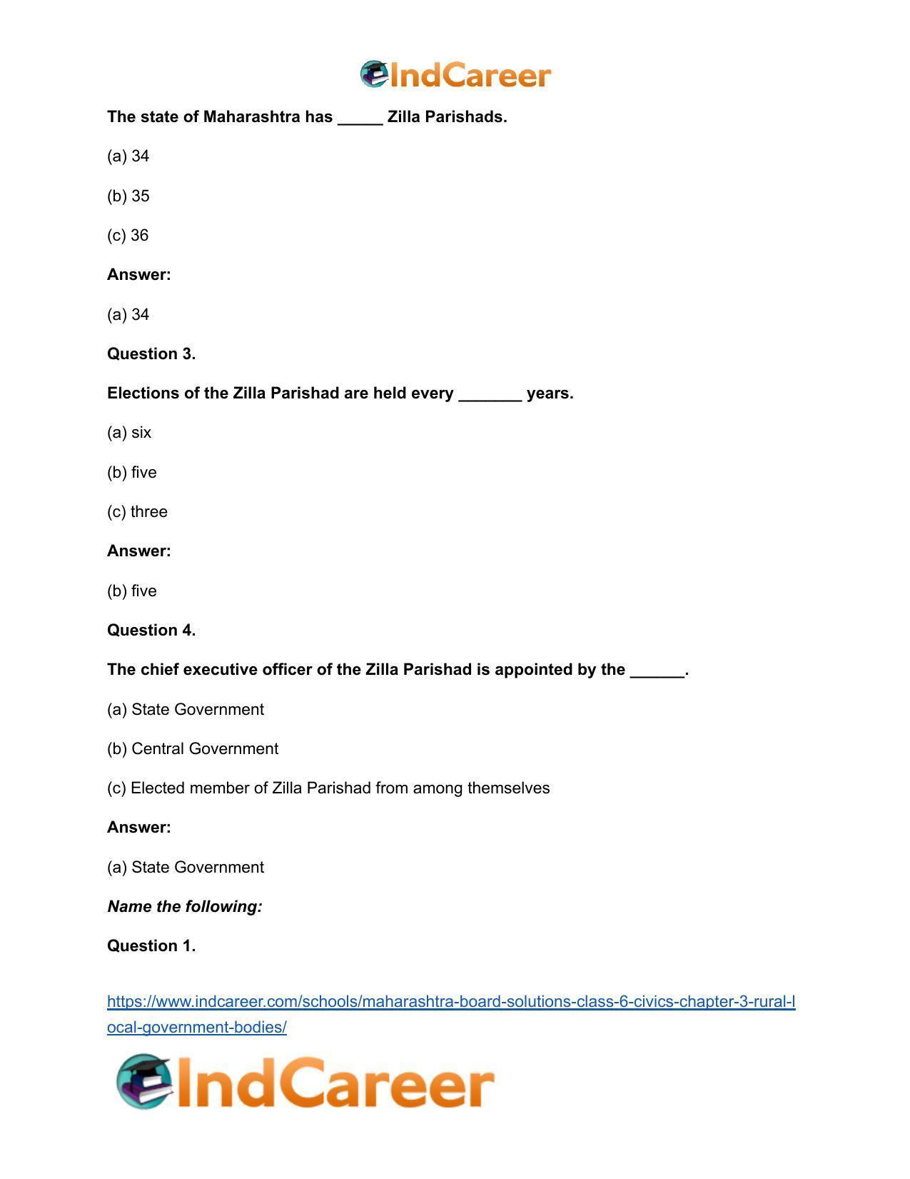 Maharashtra Board Solutions Class 6-Civics: Chapter 3- Rural Local Government Bodies - Page 6