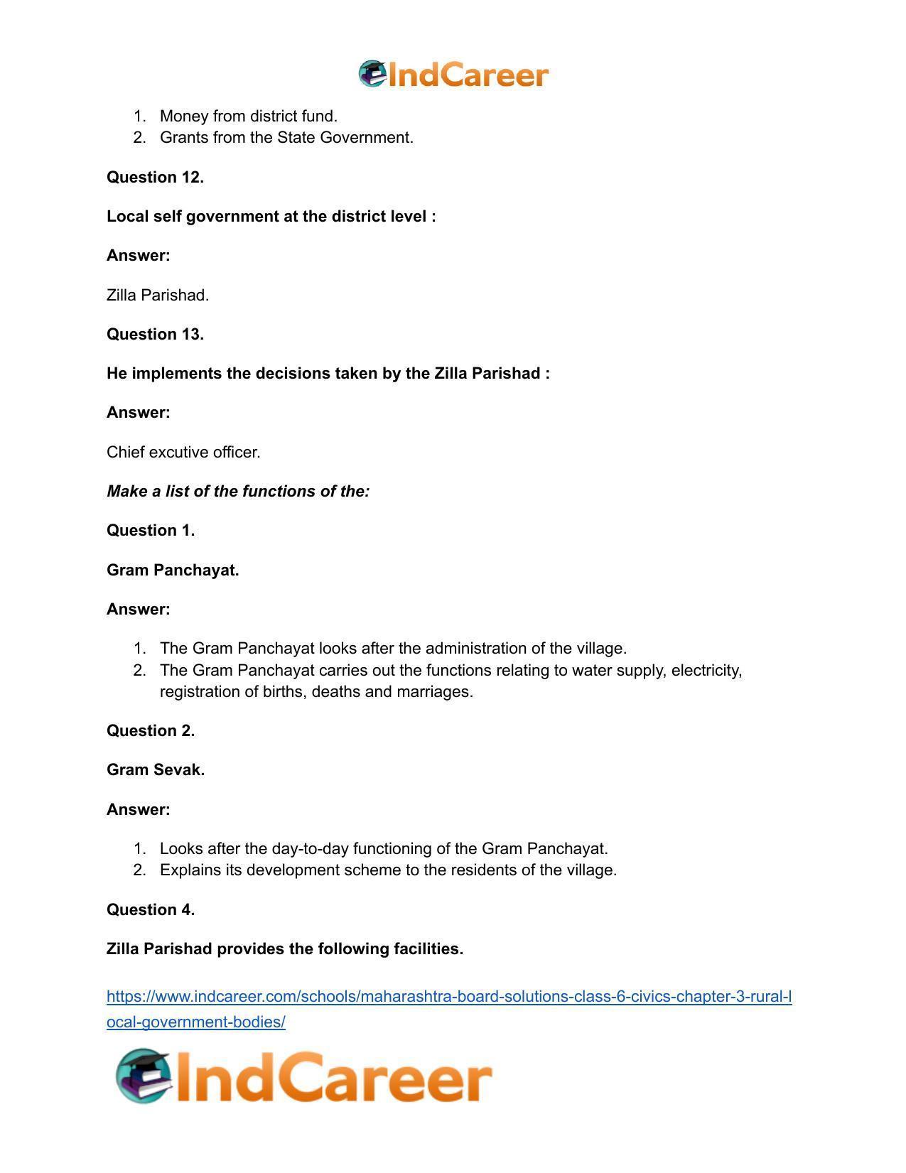 Maharashtra Board Solutions Class 6-Civics: Chapter 3- Rural Local Government Bodies - Page 9