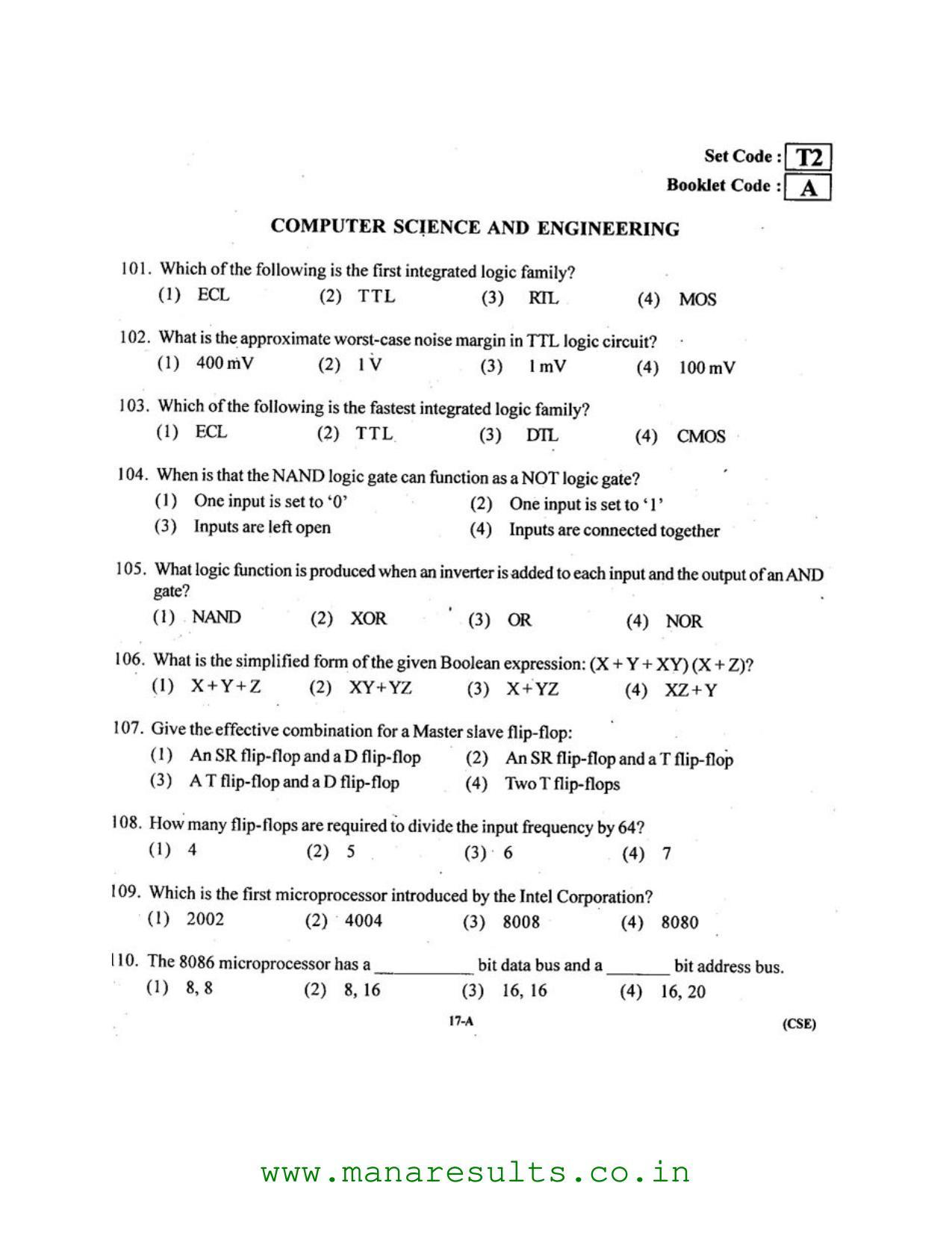 AP ECET 2016 Computer Science and Engineering Old Previous Question Papers - Page 16