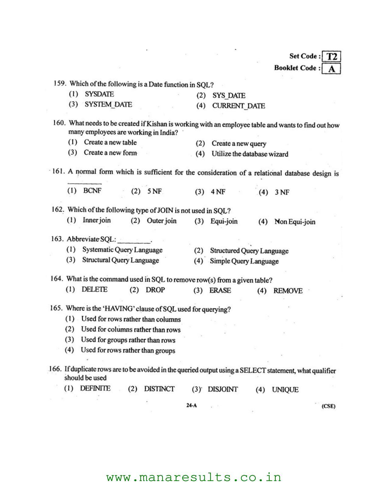 AP ECET 2016 Computer Science and Engineering Old Previous Question Papers - Page 23