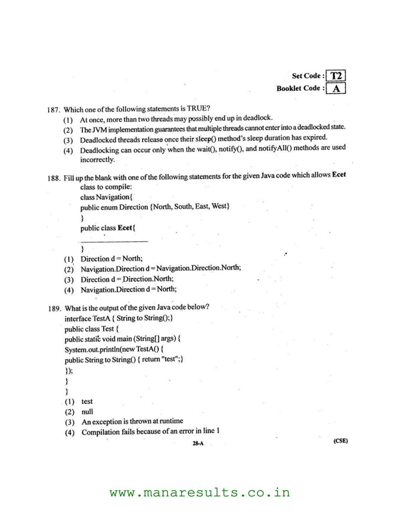 AP ECET 2016 Computer Science and Engineering Old Previous Question Papers - Page 27