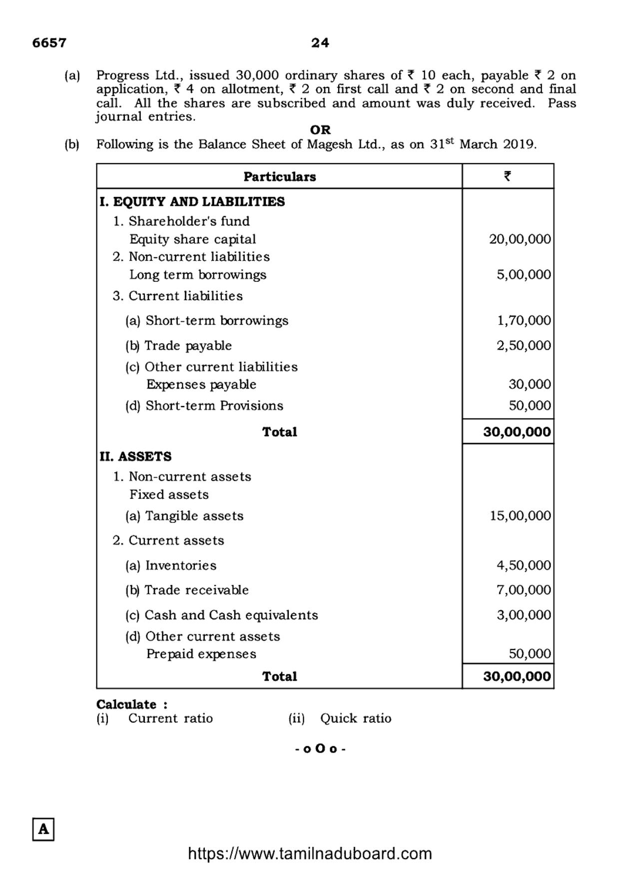 TN Class 12 Accountancy 6657 Set A Question Papers 2023 - Page 24