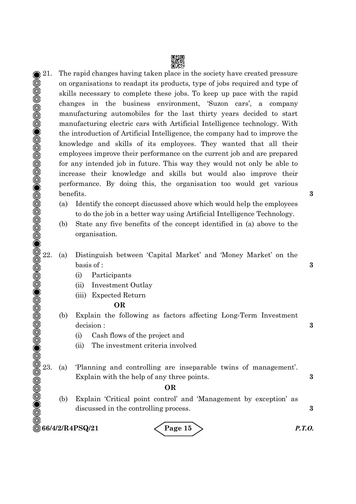 CBSE Class 12 4-2 Bussiness Studies 2024 Question Paper - Page 15