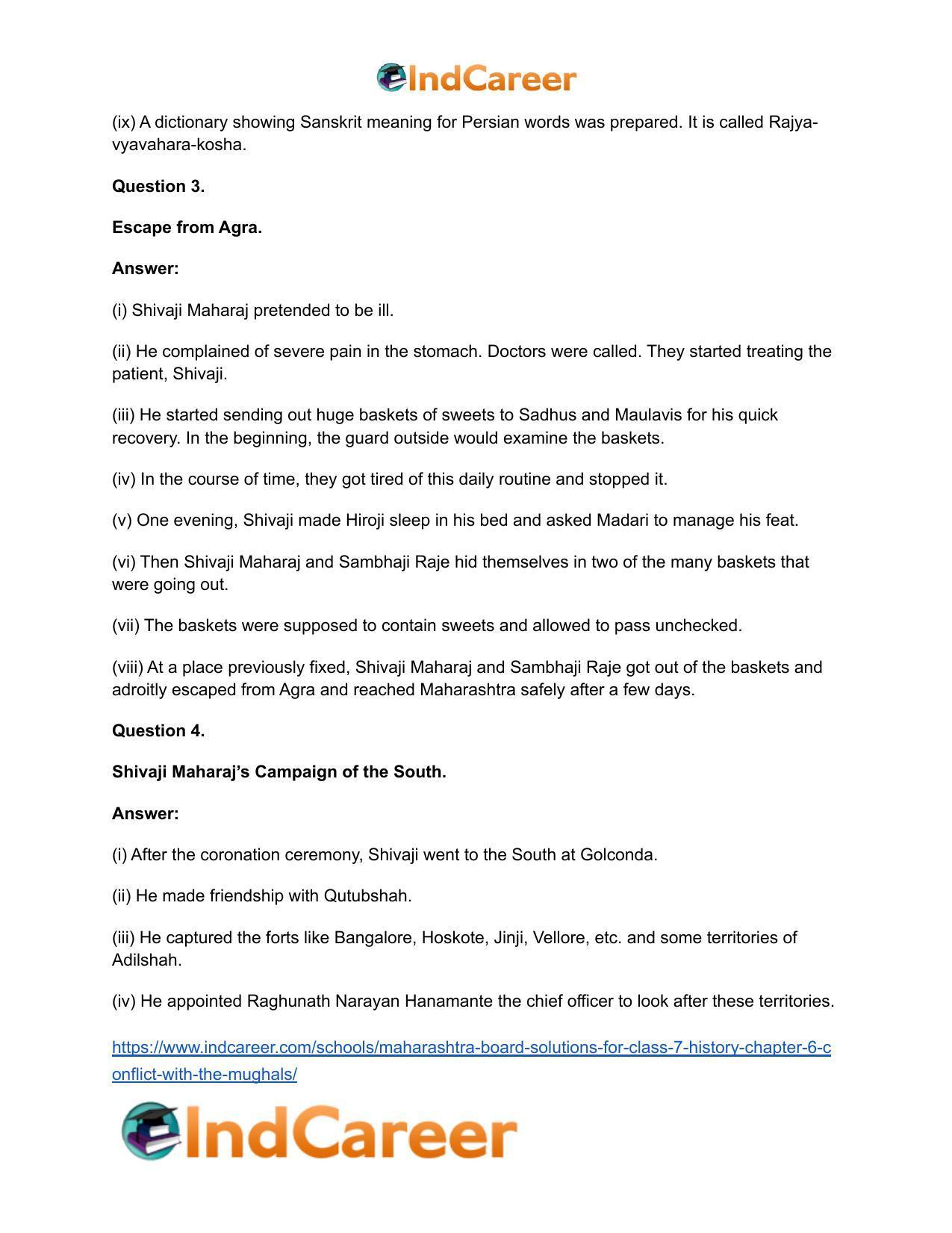 Maharashtra Board Solutions for Class 7- History: Chapter 6- Conflict with the Mughals - Page 5