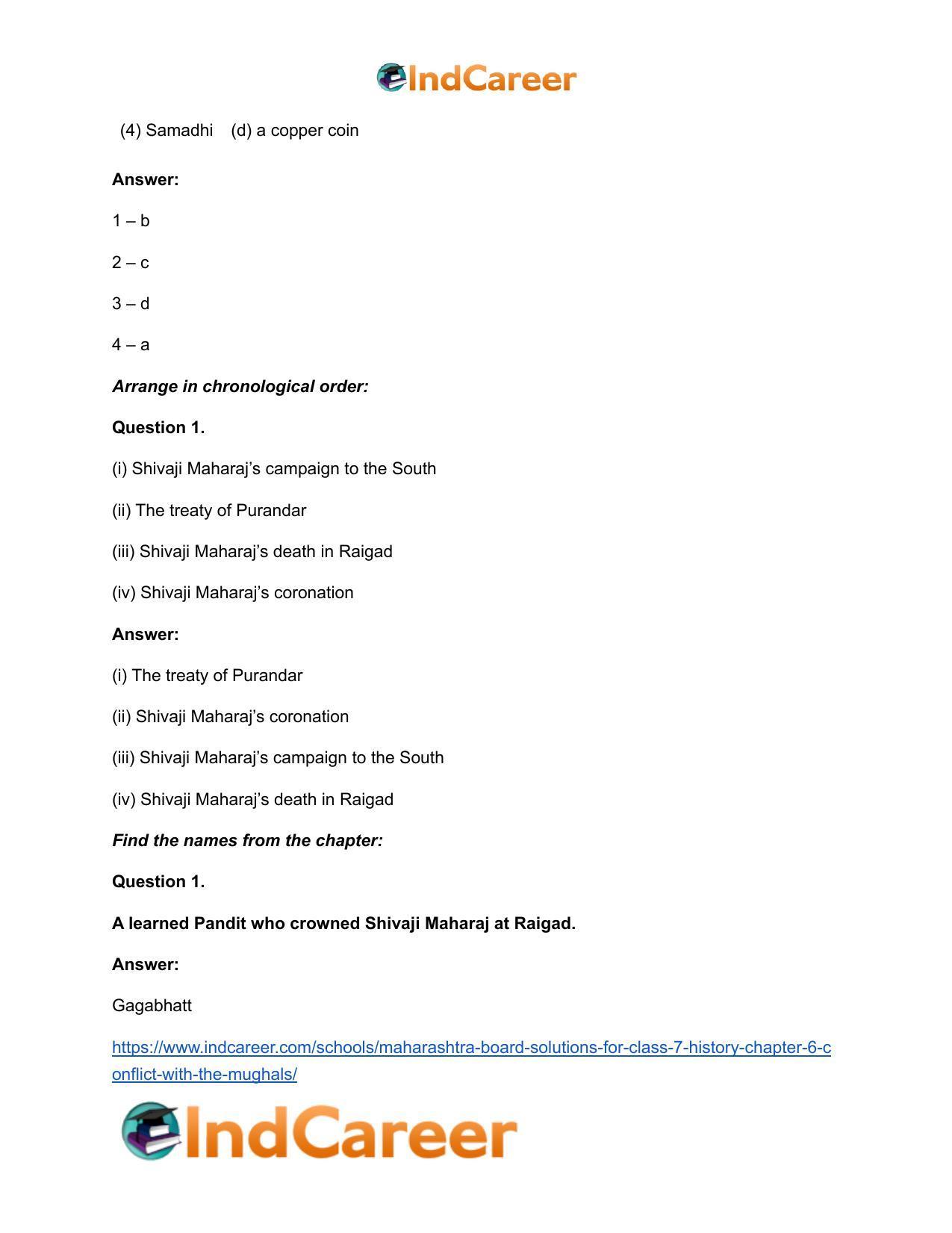 Maharashtra Board Solutions for Class 7- History: Chapter 6- Conflict with the Mughals - Page 11