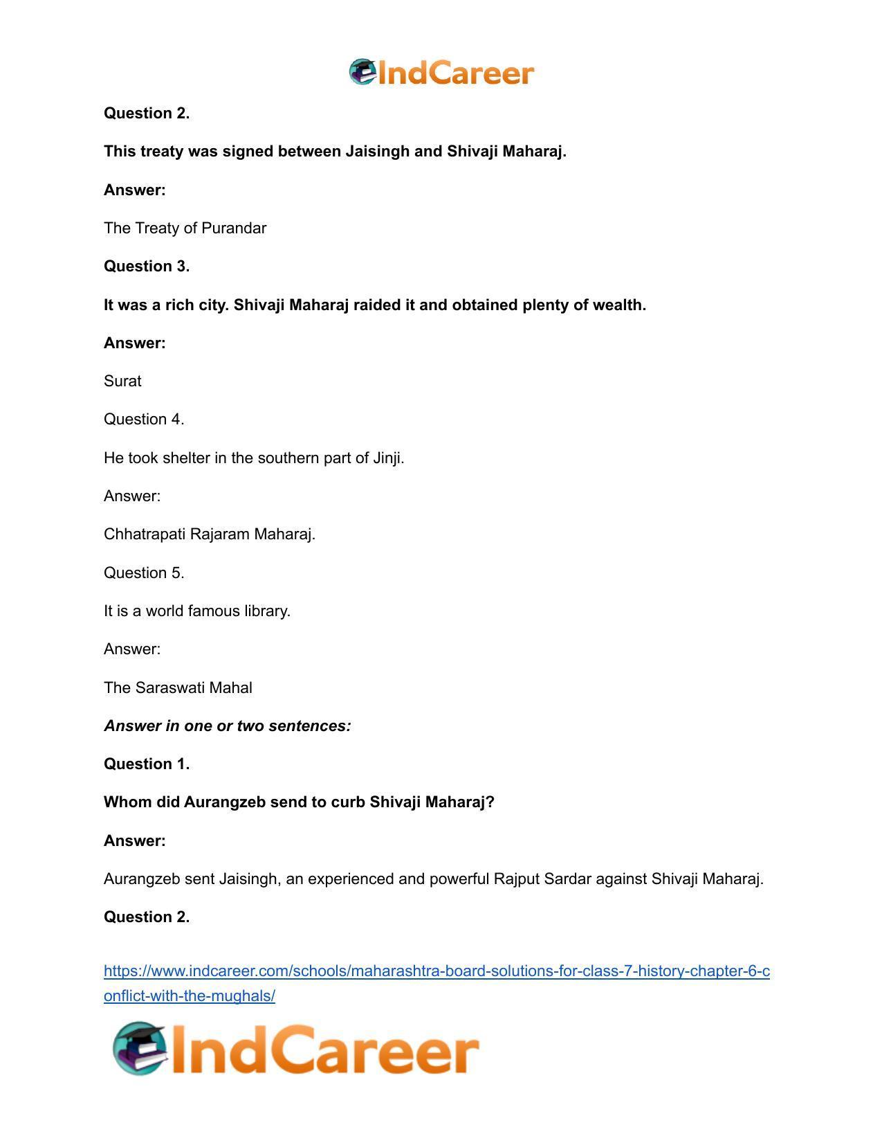 Maharashtra Board Solutions for Class 7- History: Chapter 6- Conflict with the Mughals - Page 12