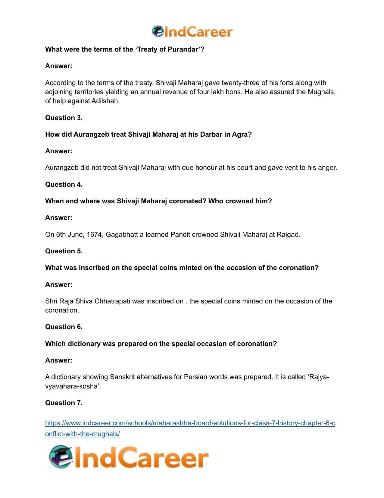 Maharashtra Board Solutions for Class 7- History: Chapter 6- Conflict with the Mughals - Page 13