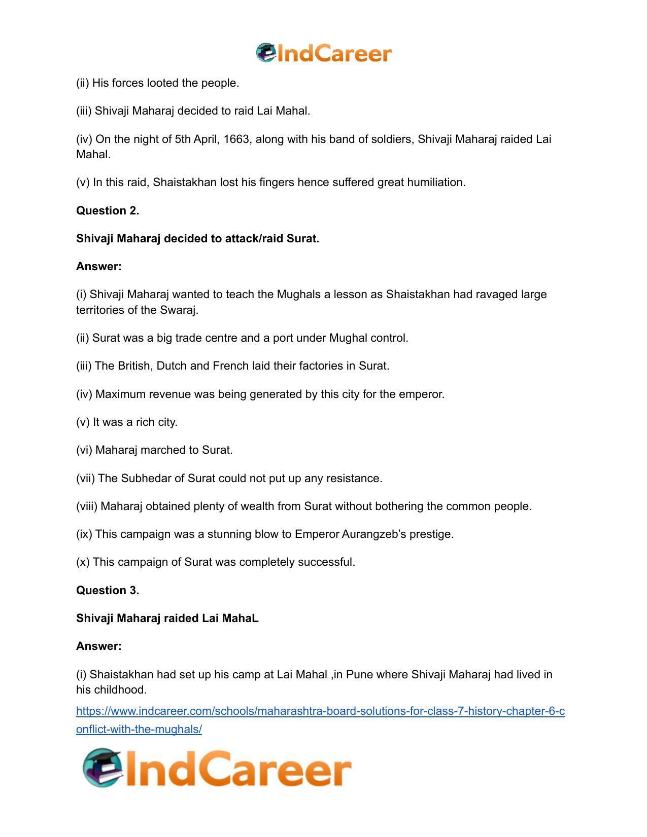 Maharashtra Board Solutions for Class 7- History: Chapter 6- Conflict with the Mughals - Page 15