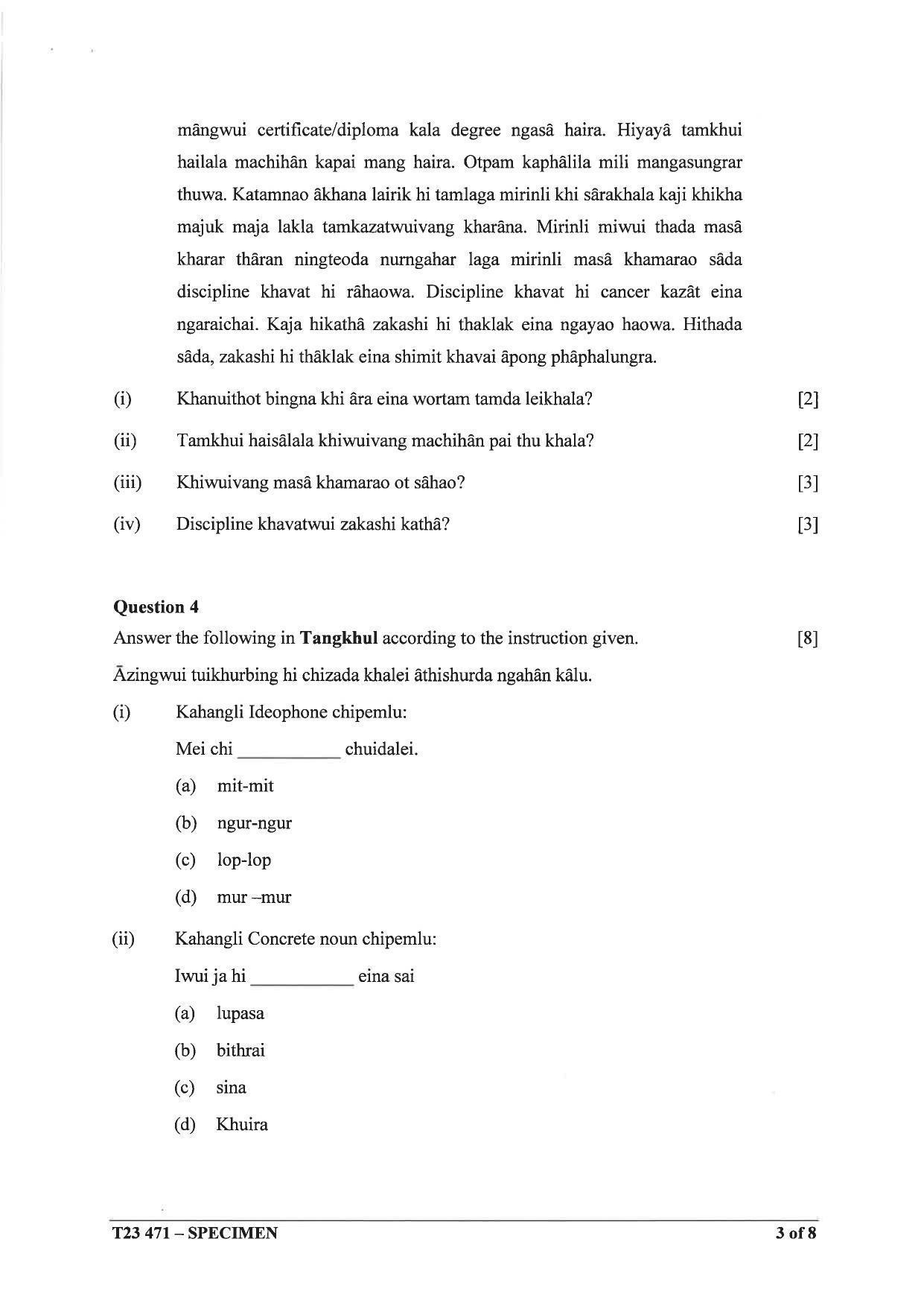 ICSE Class 10 Tangkhul Sample Paper 2023 - Page 3