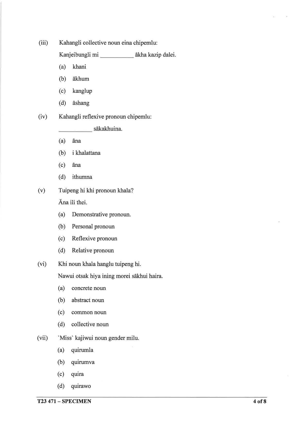 ICSE Class 10 Tangkhul Sample Paper 2023 - Page 4