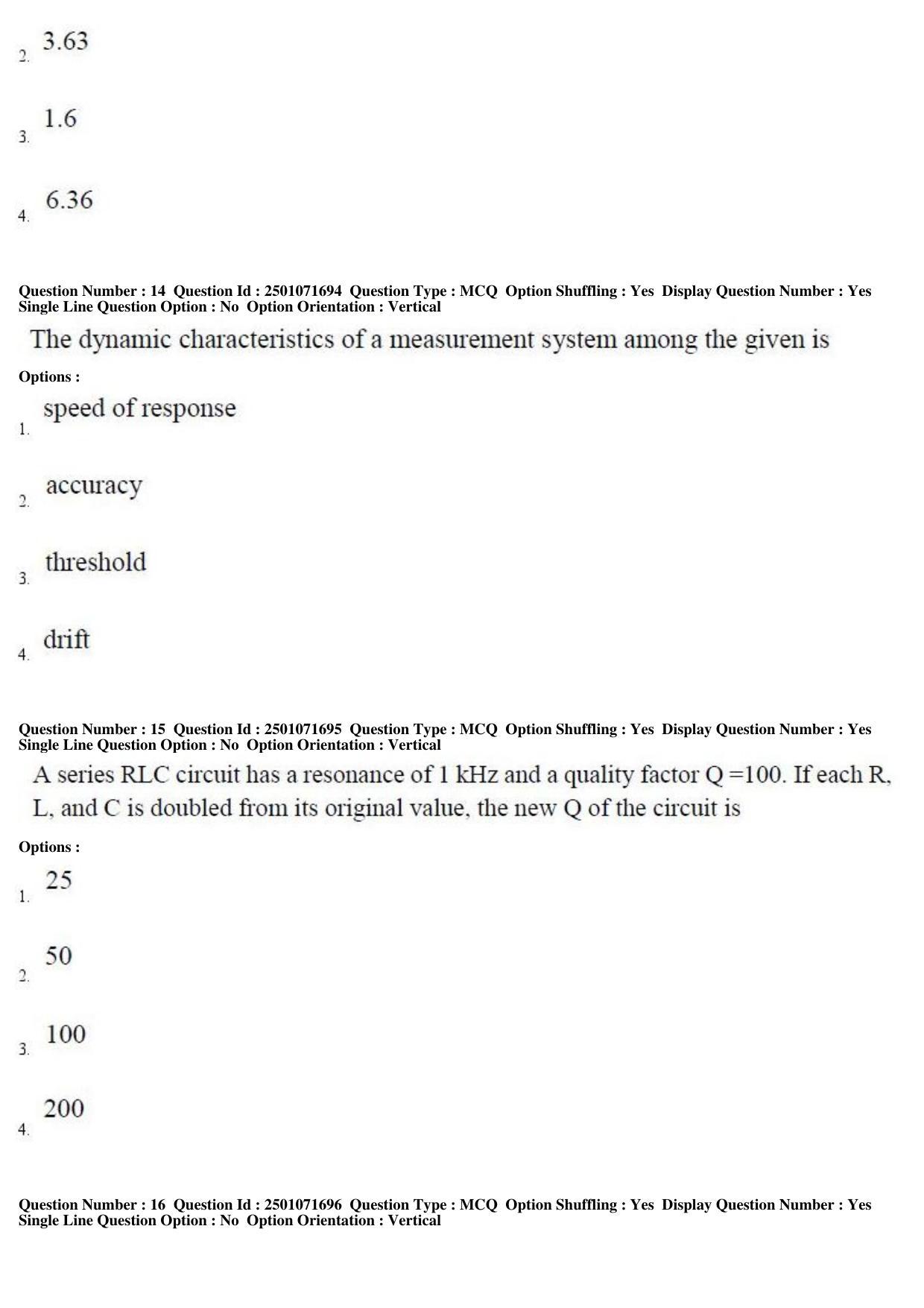 TS PGECET 2019: Instrumentation Engineering Question Papers - Page 7