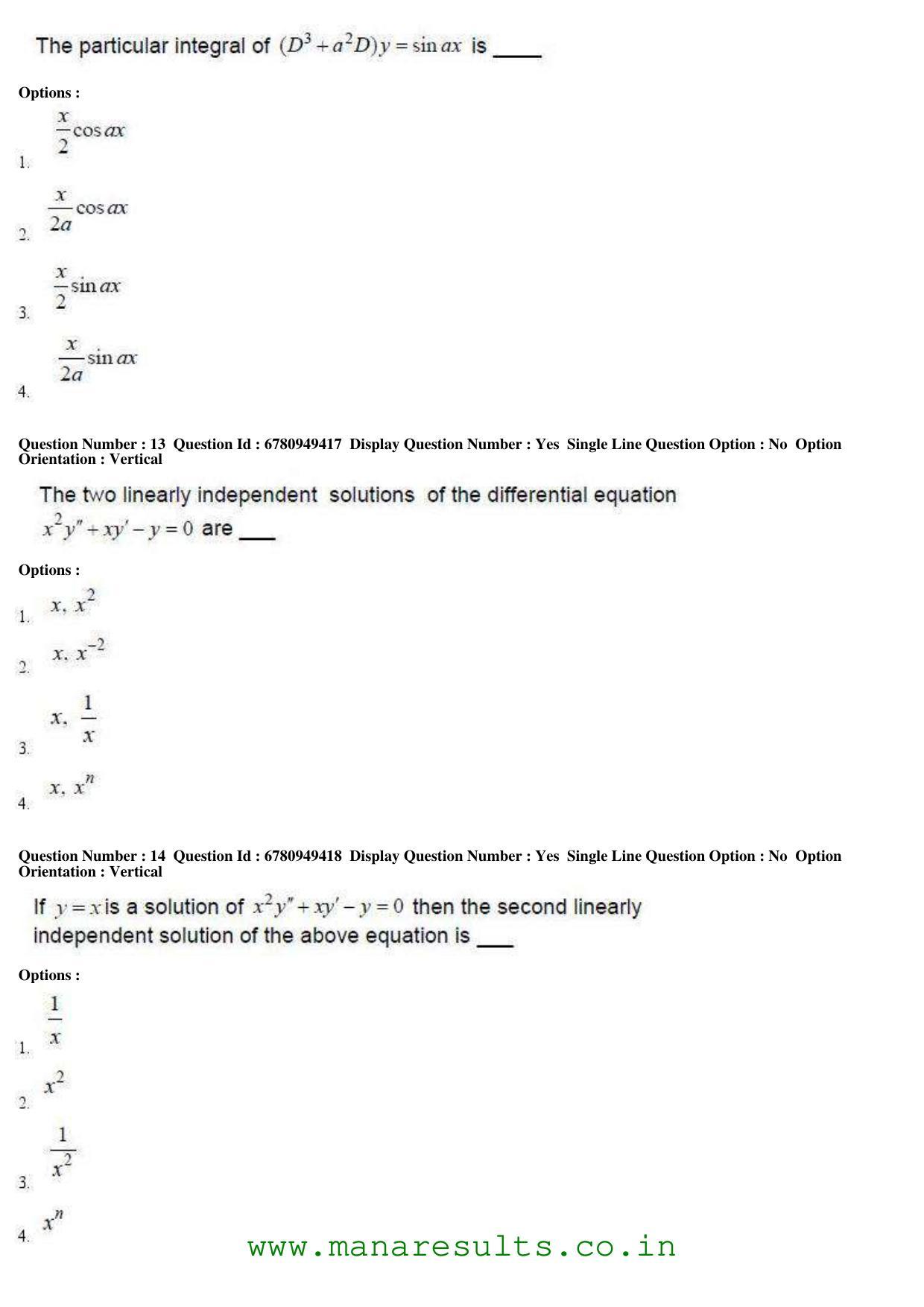 AP ECET 2017 BSc Mathematics Old Previous Question Papers - Page 5