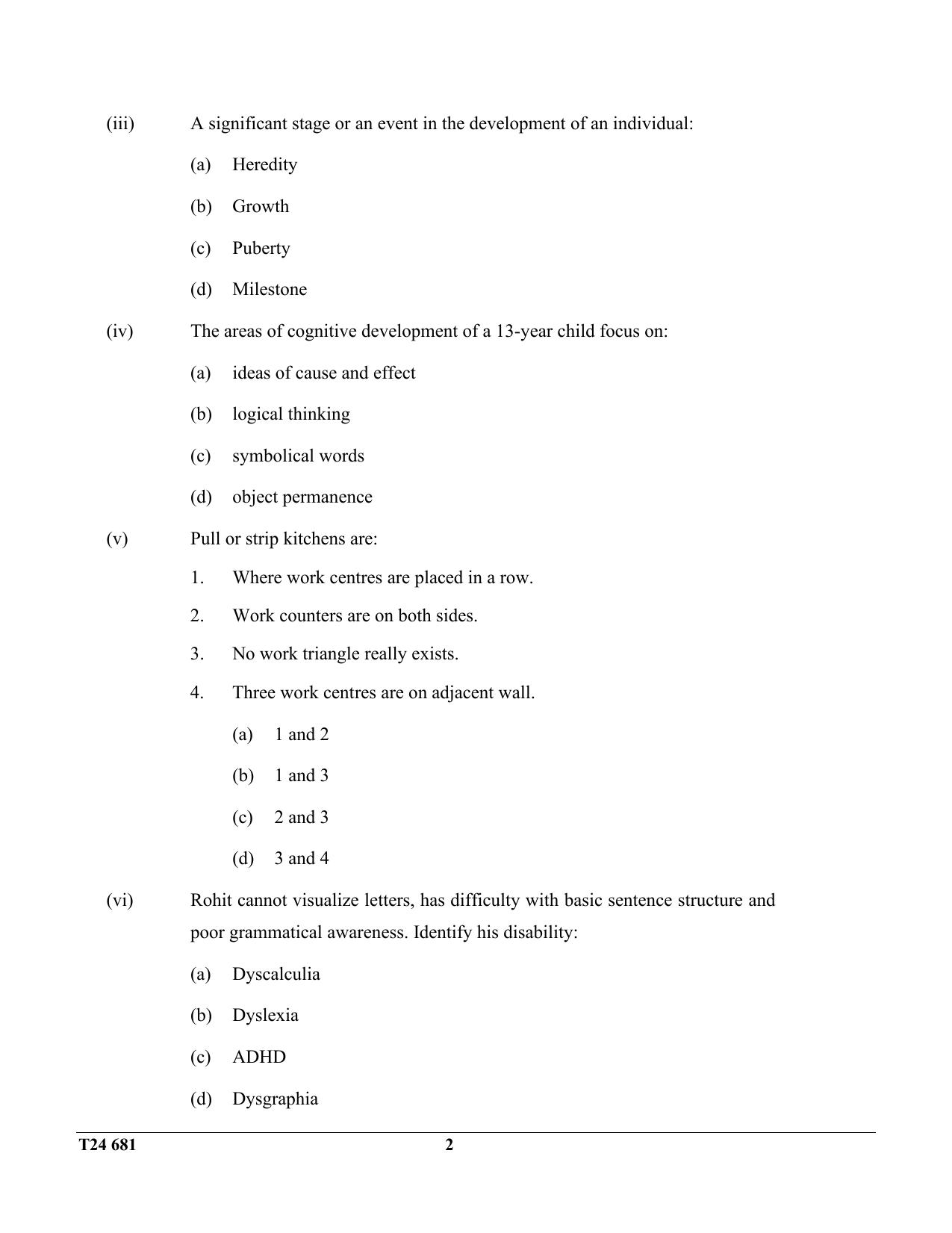 ICSE Class 10 Home Science 2024 Question Paper - Page 2