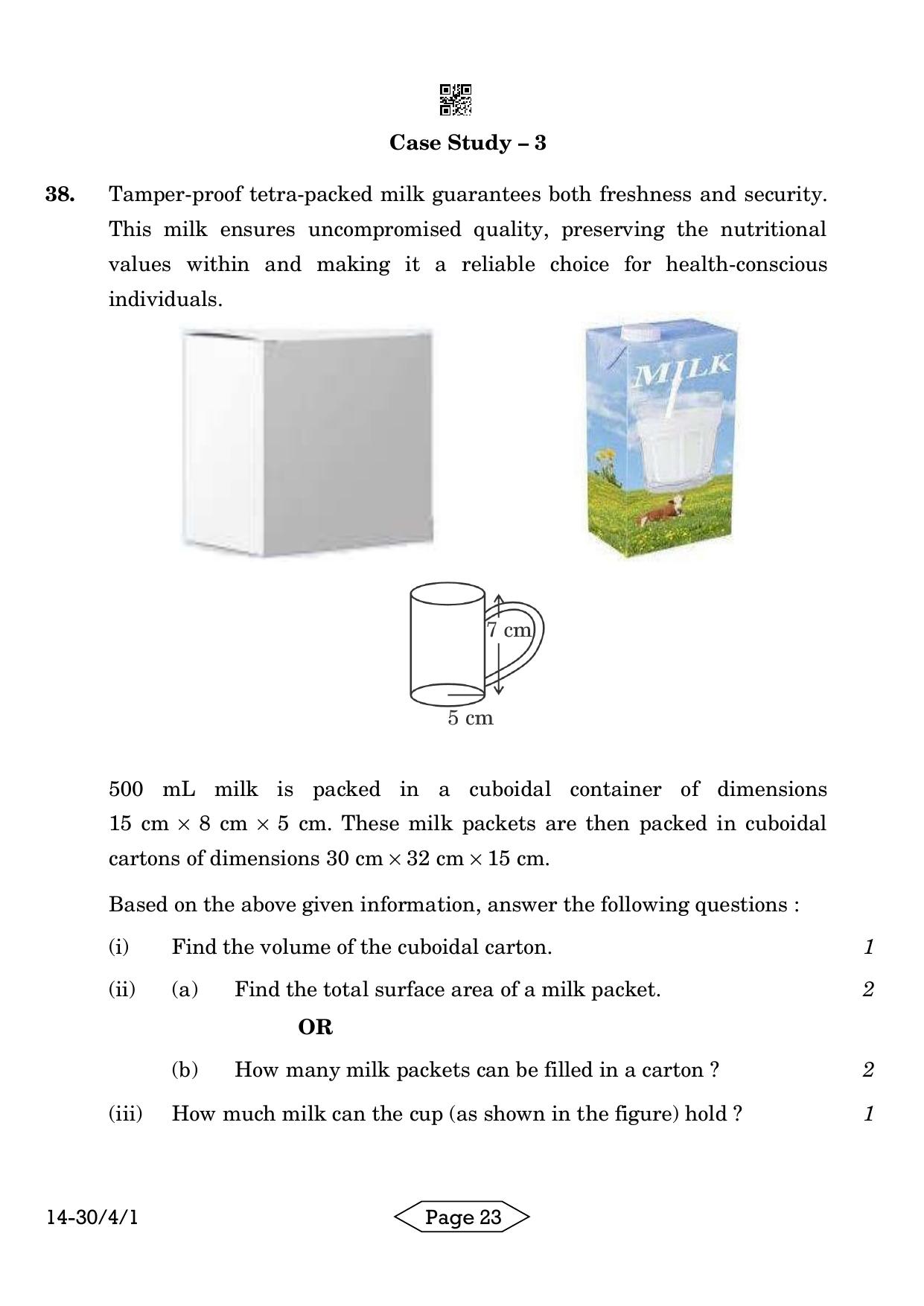 CBSE Class 10 30-4-1 Mathematics Standard 2024 Question Paper - Page 23