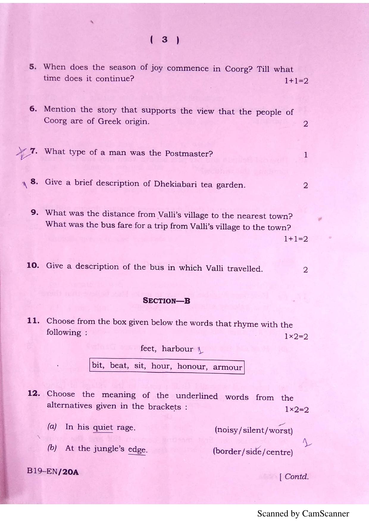 SEBA HSLC English Question Paper 2019 - Page 3
