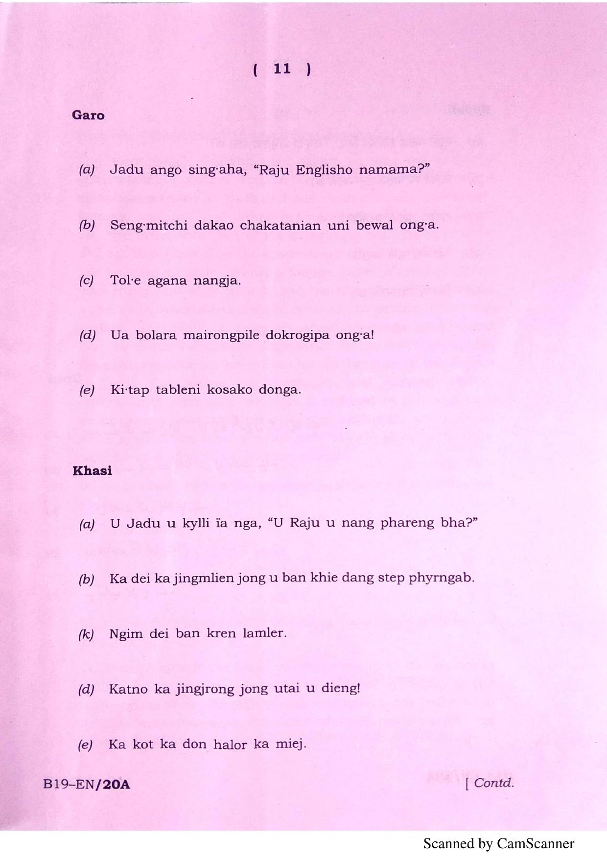 SEBA HSLC English Question Paper 2019 - Page 11