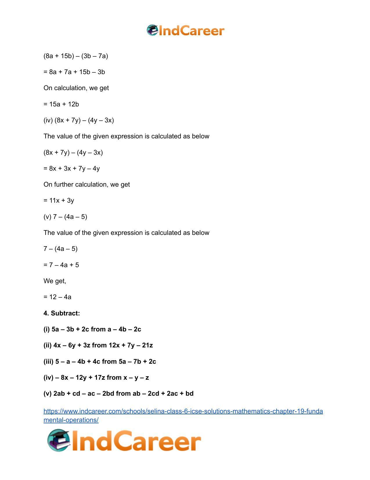 Selina Class 6 ICSE Solutions Mathematics : Chapter 19- Fundamental Operations - Page 15