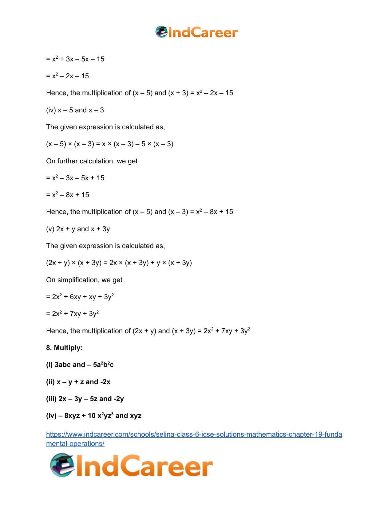 Selina Class 6 ICSE Solutions Mathematics : Chapter 19- Fundamental Operations - Page 32