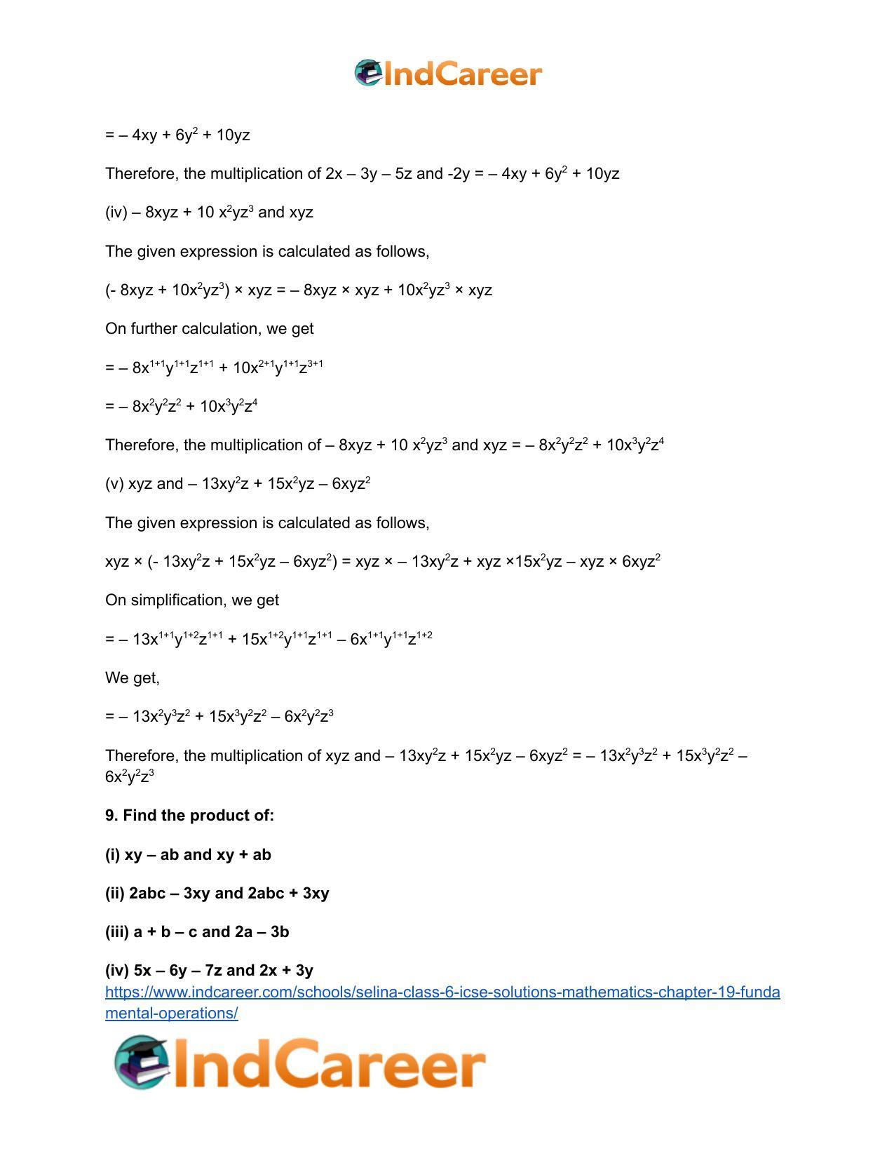 Selina Class 6 ICSE Solutions Mathematics : Chapter 19- Fundamental Operations - Page 34