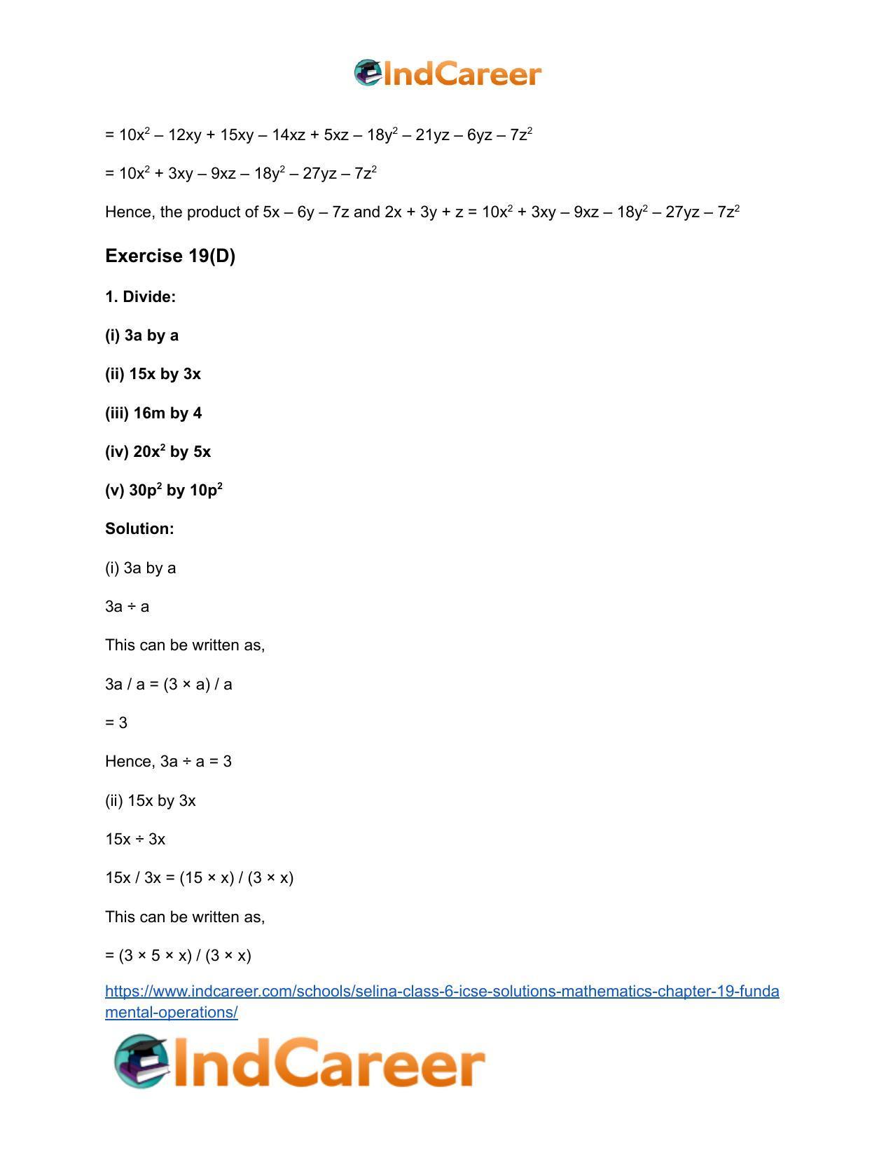 Selina Class 6 ICSE Solutions Mathematics : Chapter 19- Fundamental Operations - Page 37