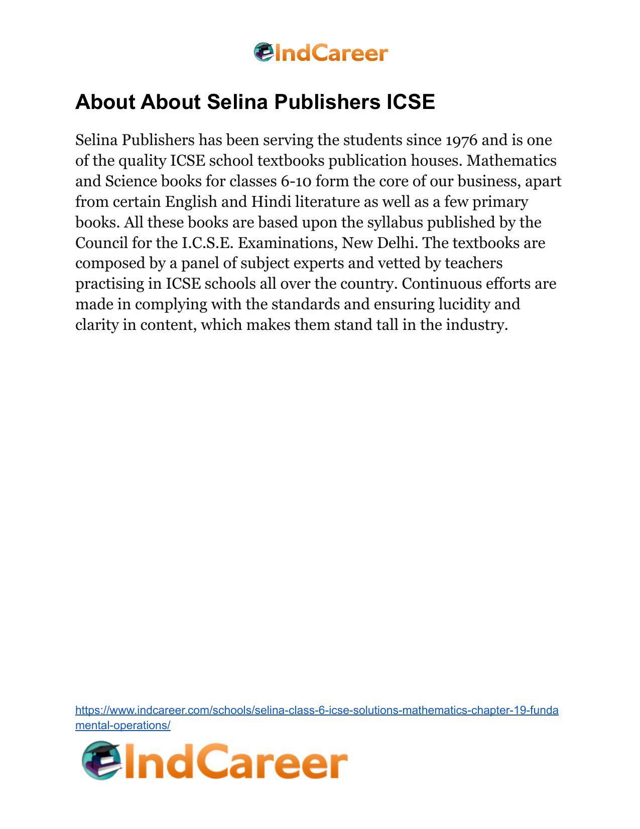 Selina Class 6 ICSE Solutions Mathematics : Chapter 19- Fundamental Operations - Page 49