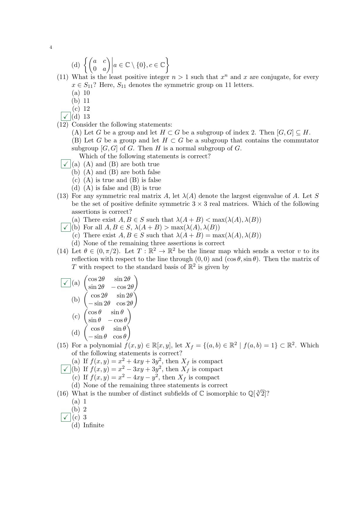 TIFR GS 2024 Maths Question Paper - Page 4