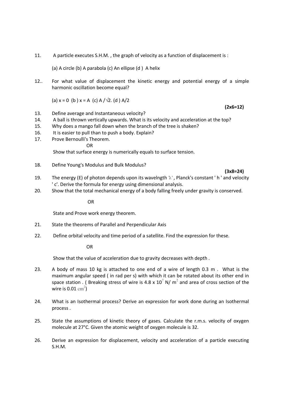 HP Board Class 11 Physics Model Paper - Page 3