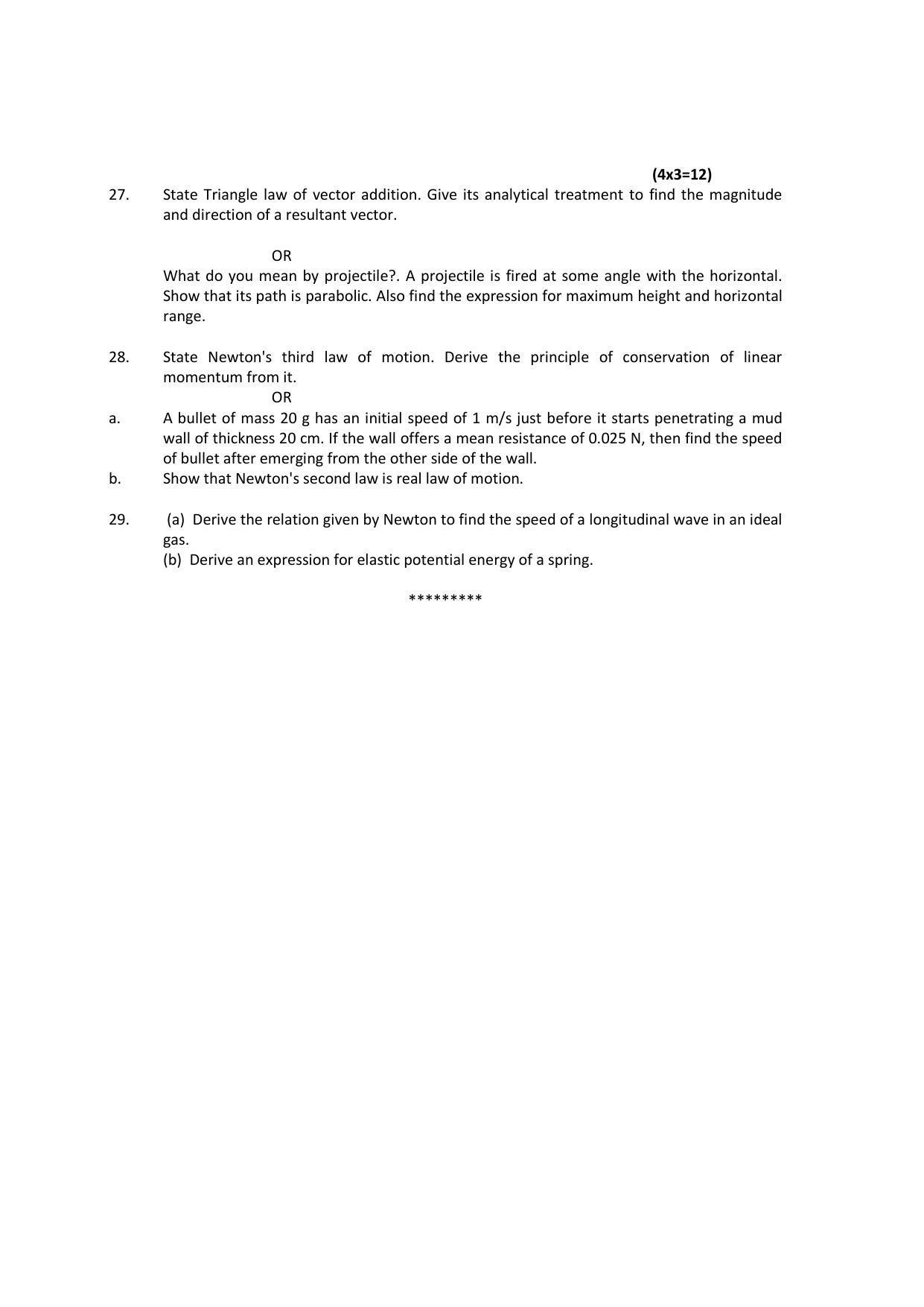 HP Board Class 11 Physics Model Paper - Page 4