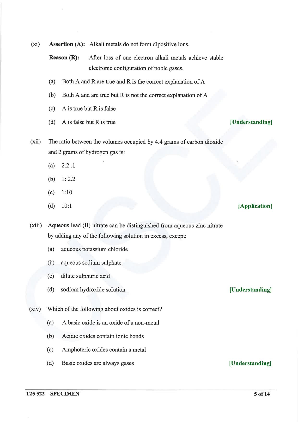 ICSE Class 10 2025 Chemistry (Science Paper 2) (QP & MS) Specimen Paper - Page 5