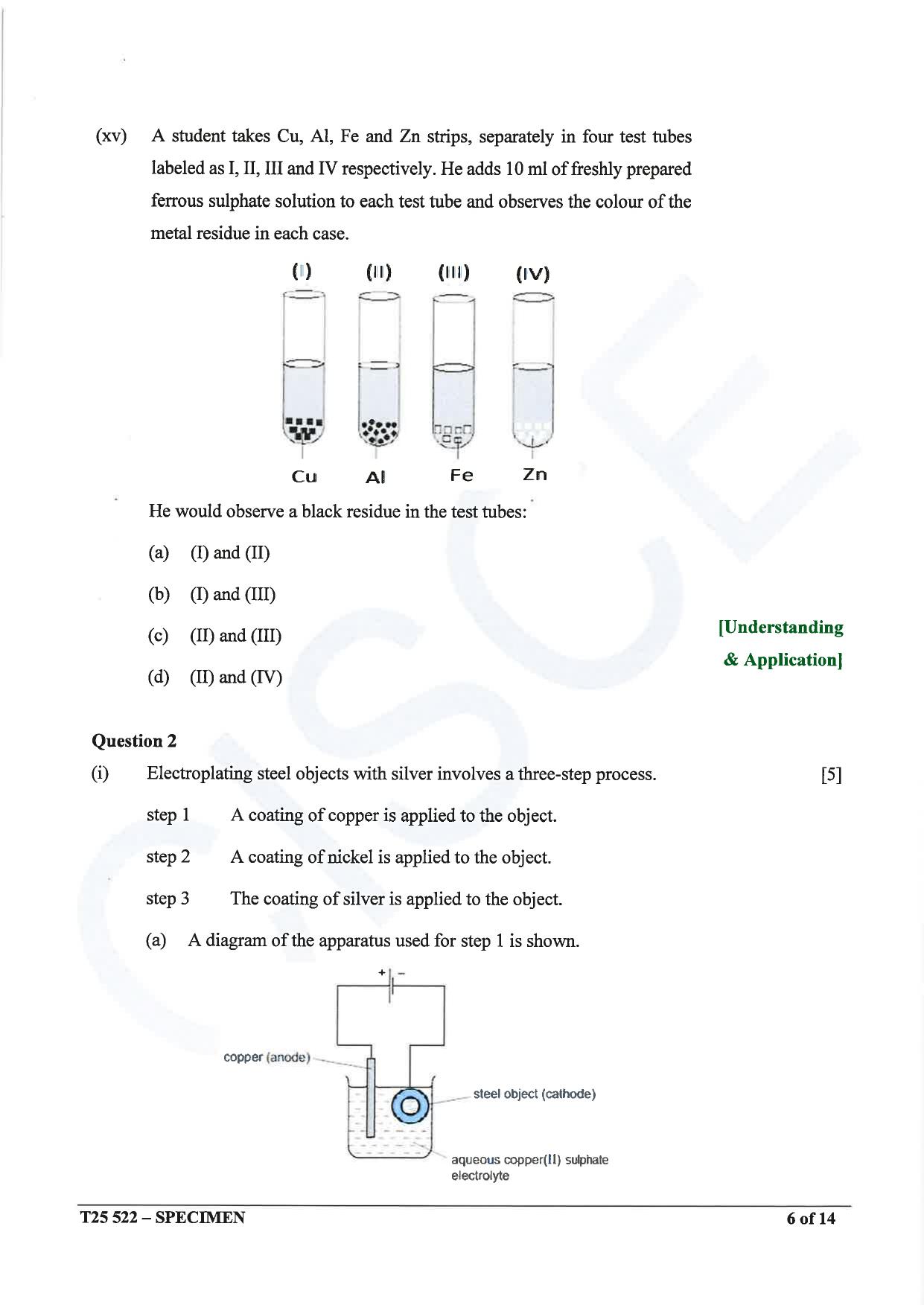 ICSE Class 10 2025 Chemistry (Science Paper 2) (QP & MS) Specimen Paper - Page 6