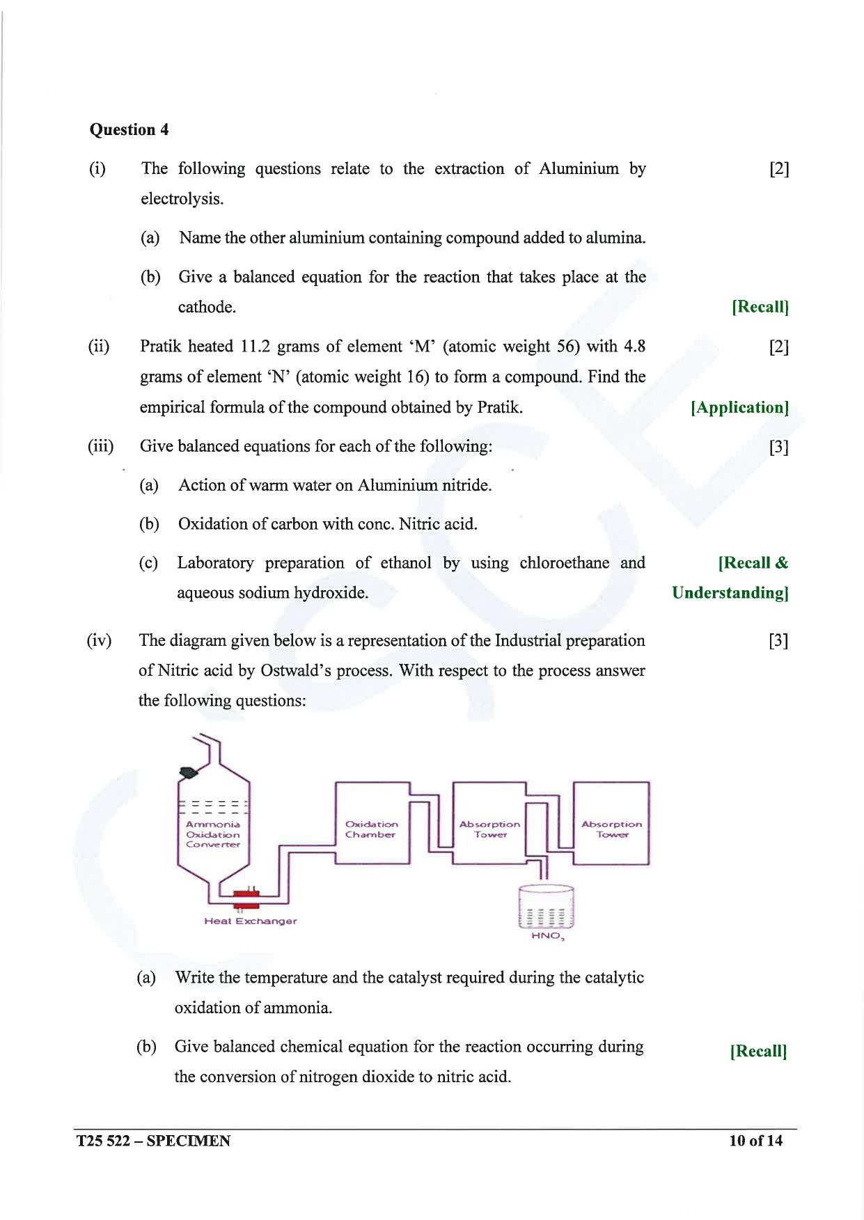 ICSE Class 10 2025 Chemistry (Science Paper 2) (QP & MS) Specimen Paper - Page 10