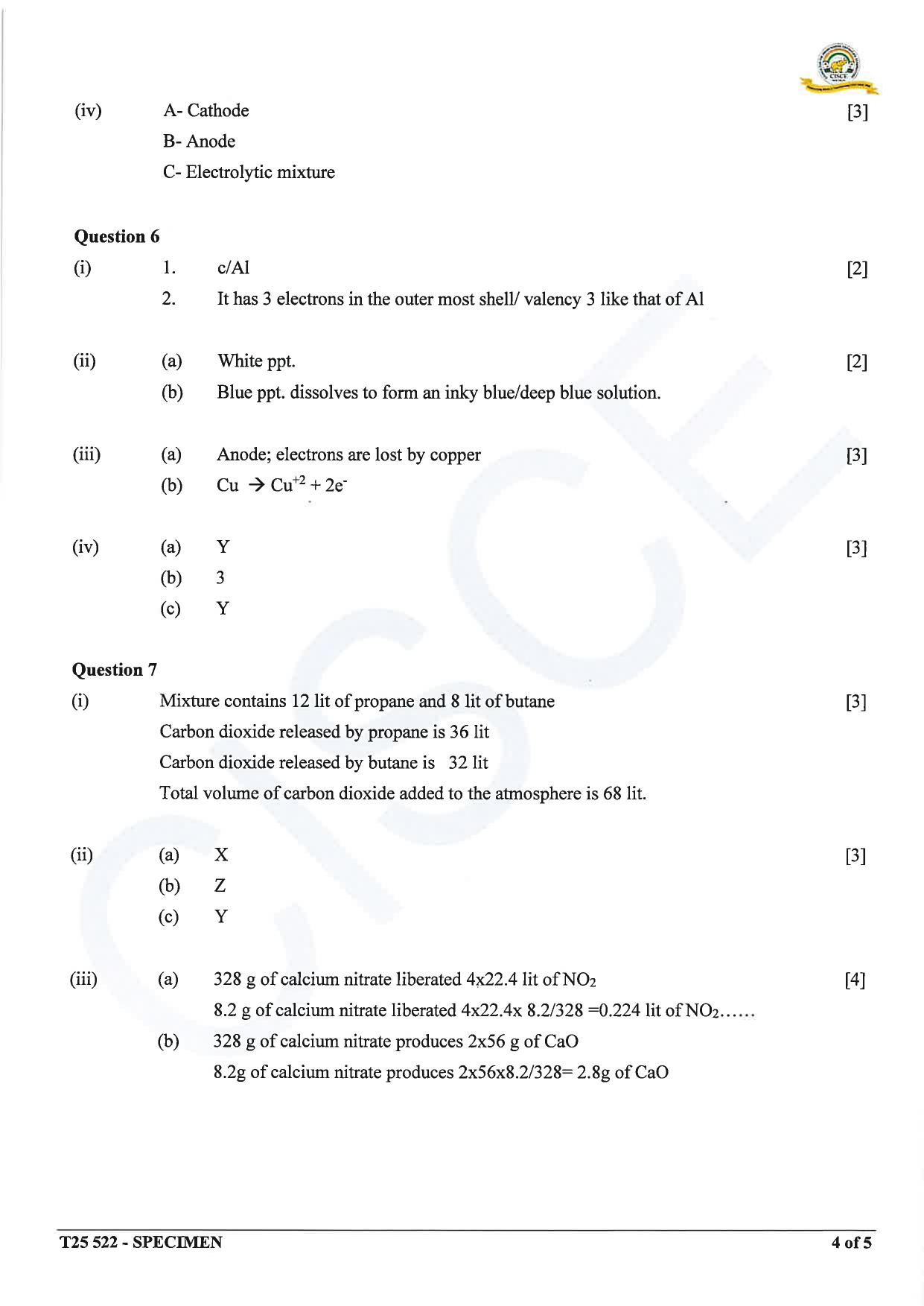 ICSE Class 10 2025 Chemistry (Science Paper 2) (QP & MS) Specimen Paper - Page 18