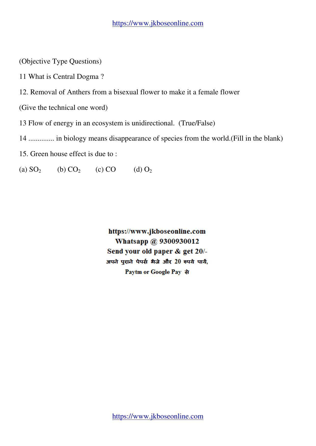 JKBOSE Class 12 Biology-Botany Question Papers 2010 (34019) - Page 2