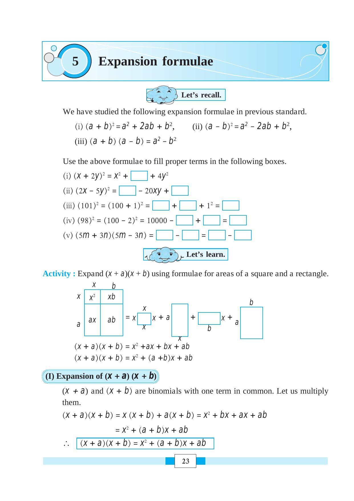 Maharashtra Board Class 8 Maths Textbook - Page 33