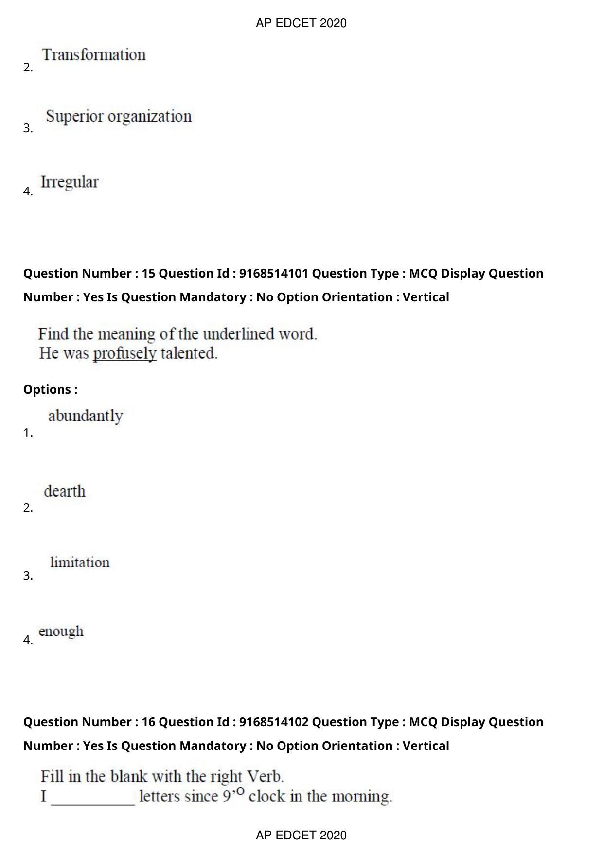 AP EDCET 2020 Biological Science Question Paper - Page 11