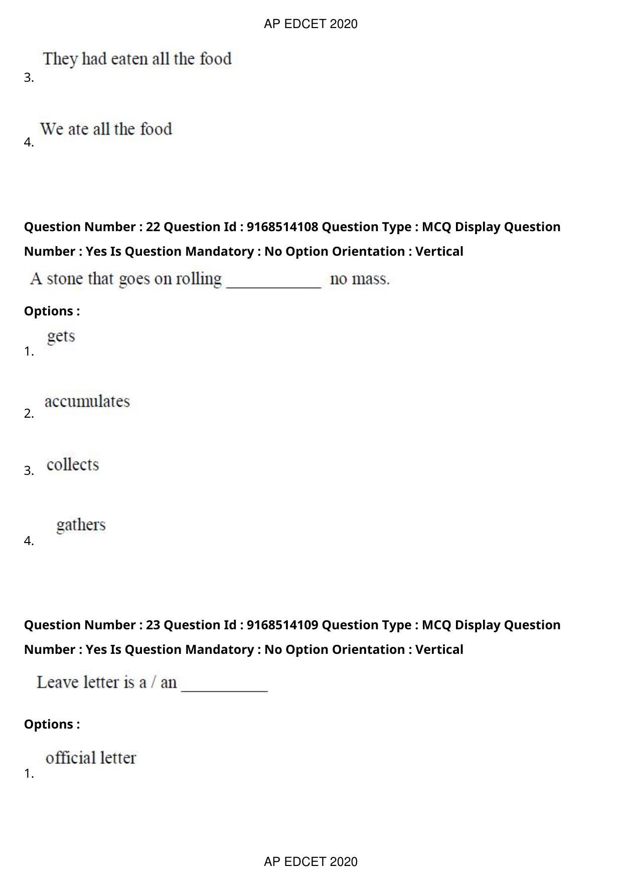 AP EDCET 2020 Biological Science Question Paper - Page 15
