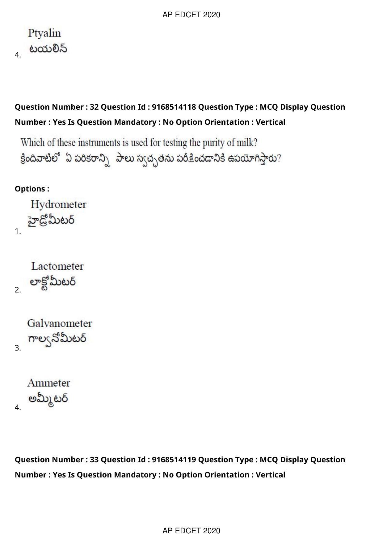 AP EDCET 2020 Biological Science Question Paper - Page 22