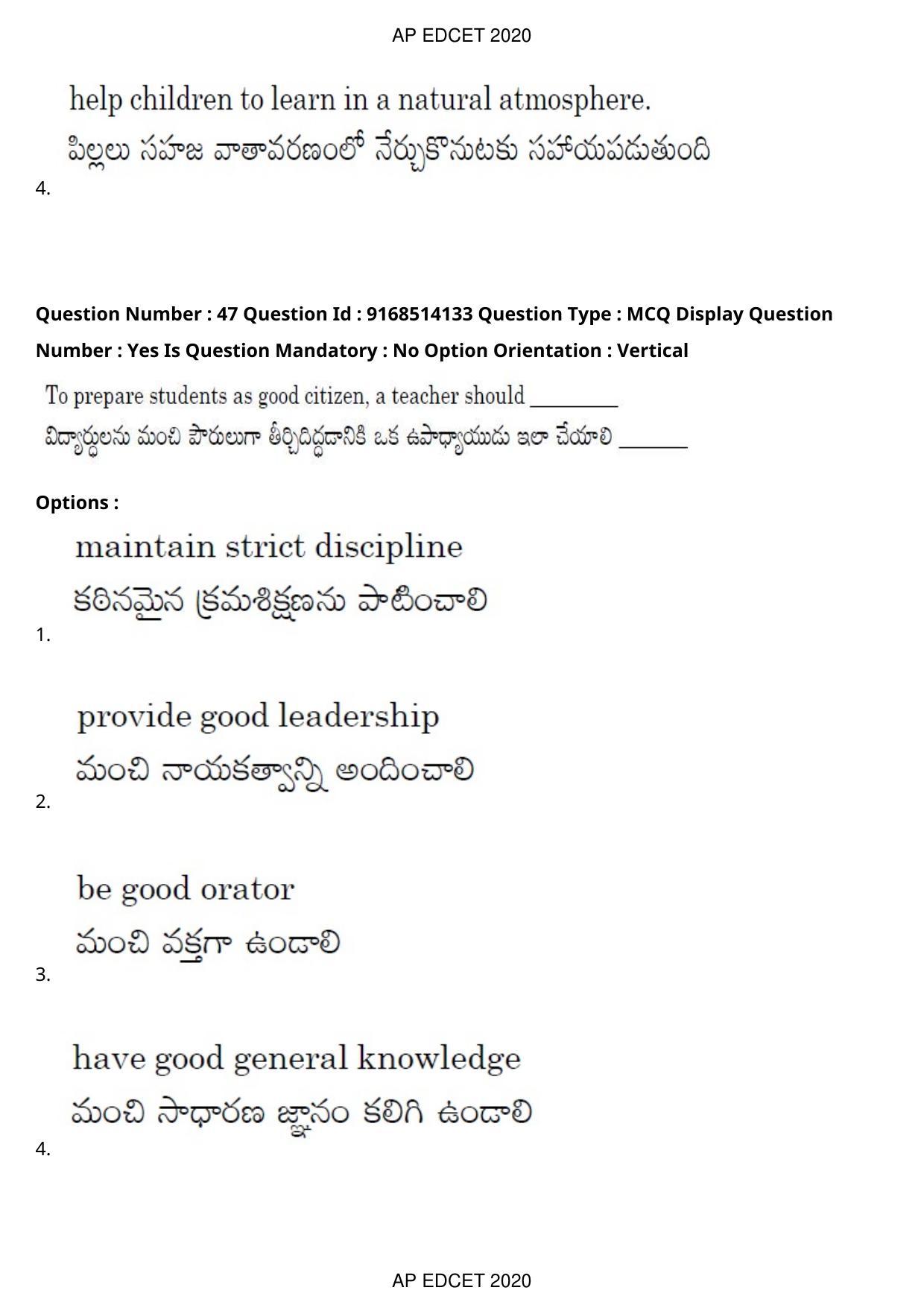 AP EDCET 2020 Biological Science Question Paper - Page 34