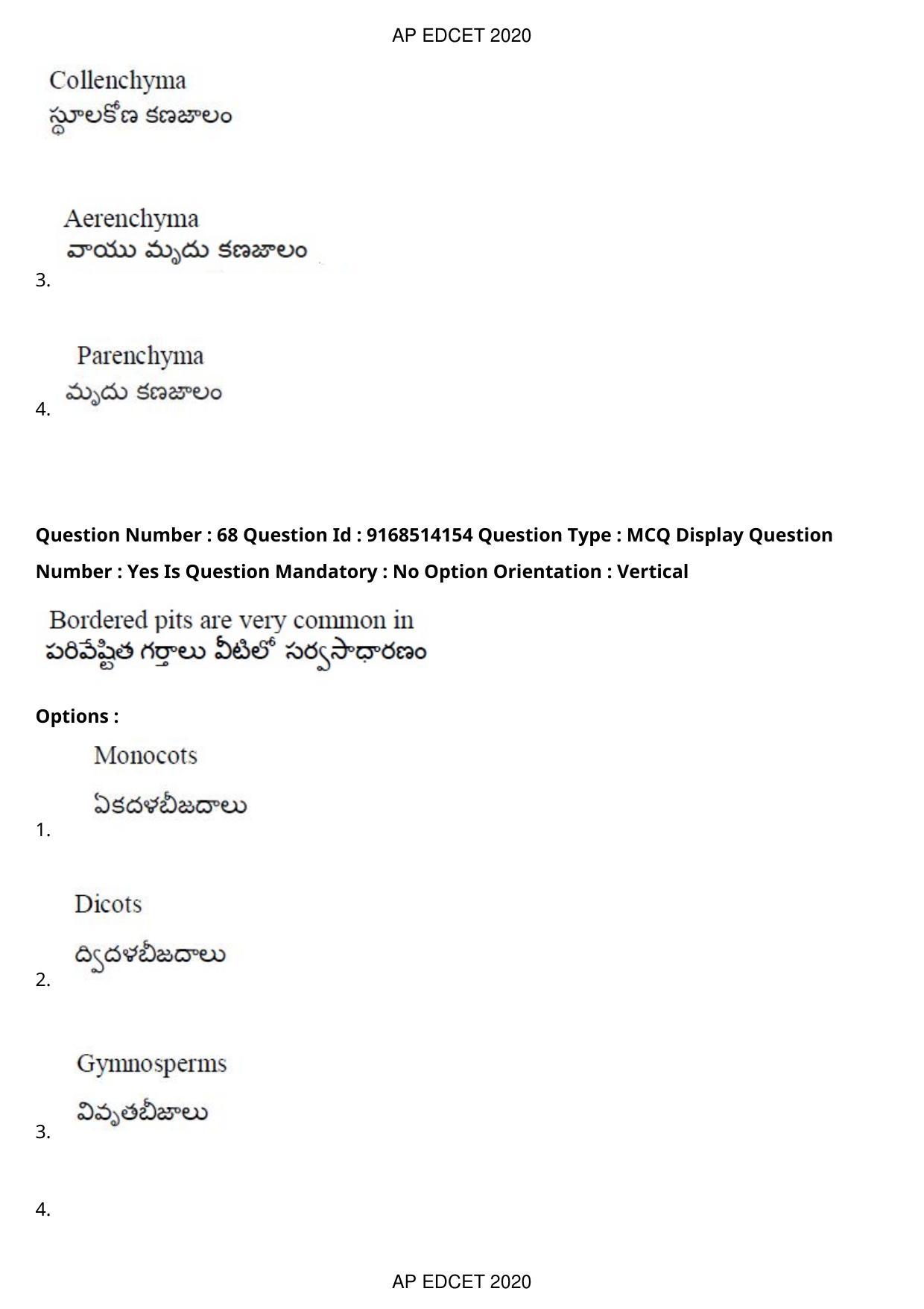 AP EDCET 2020 Biological Science Question Paper - Page 50