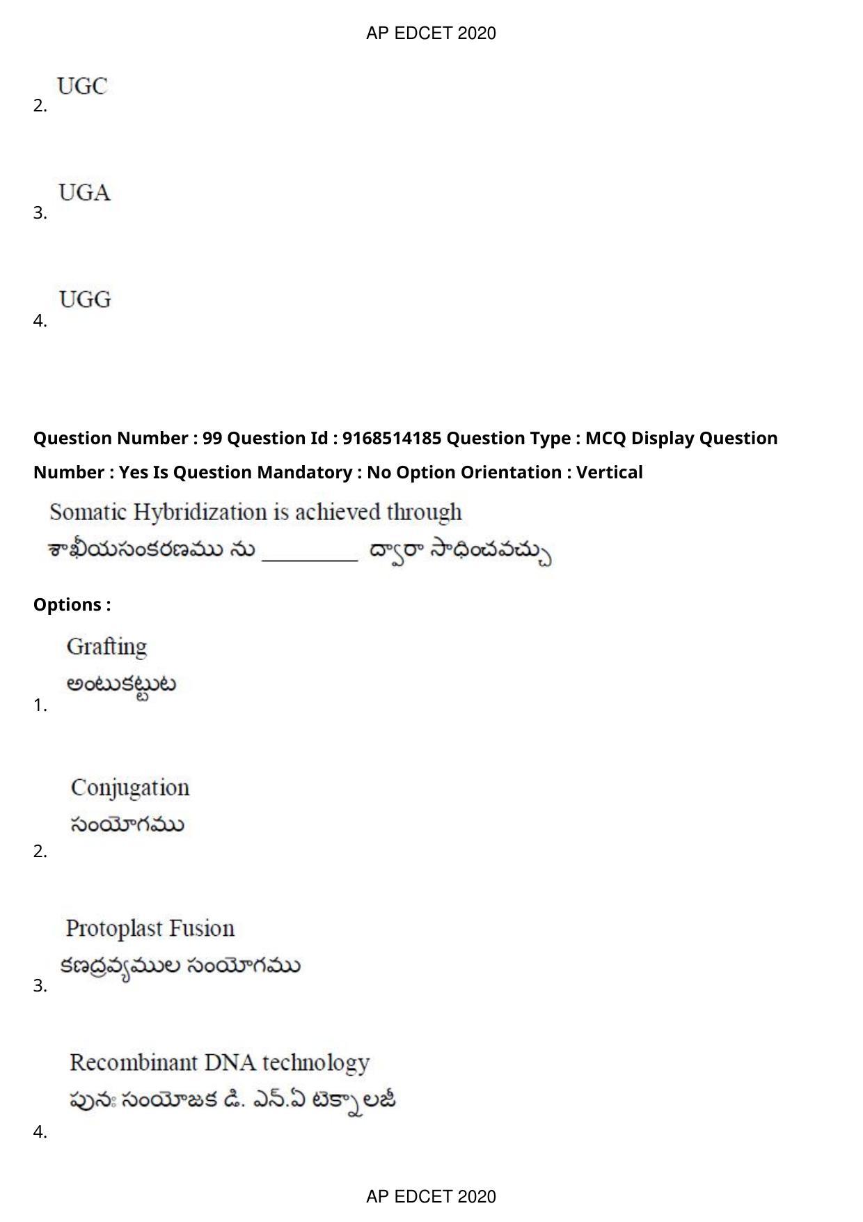AP EDCET 2020 Biological Science Question Paper - Page 73
