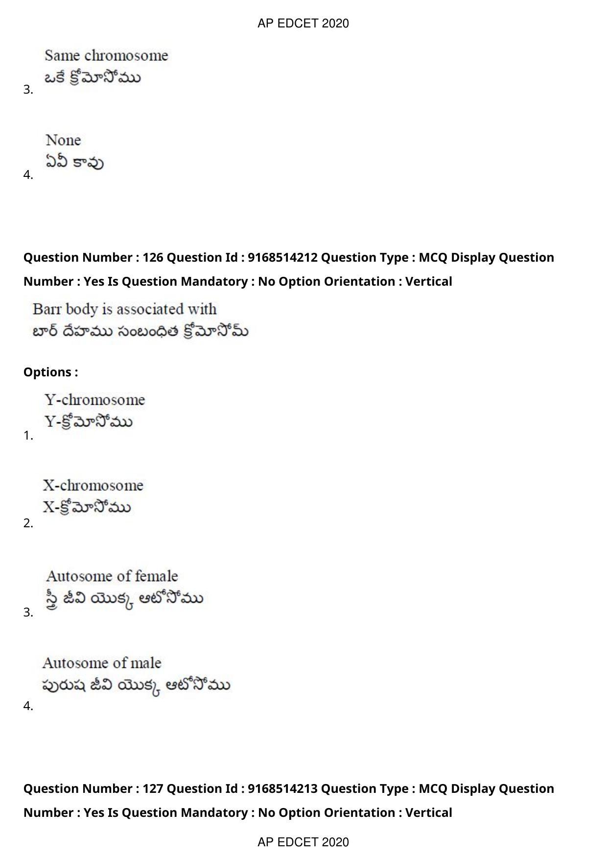AP EDCET 2020 Biological Science Question Paper - Page 93