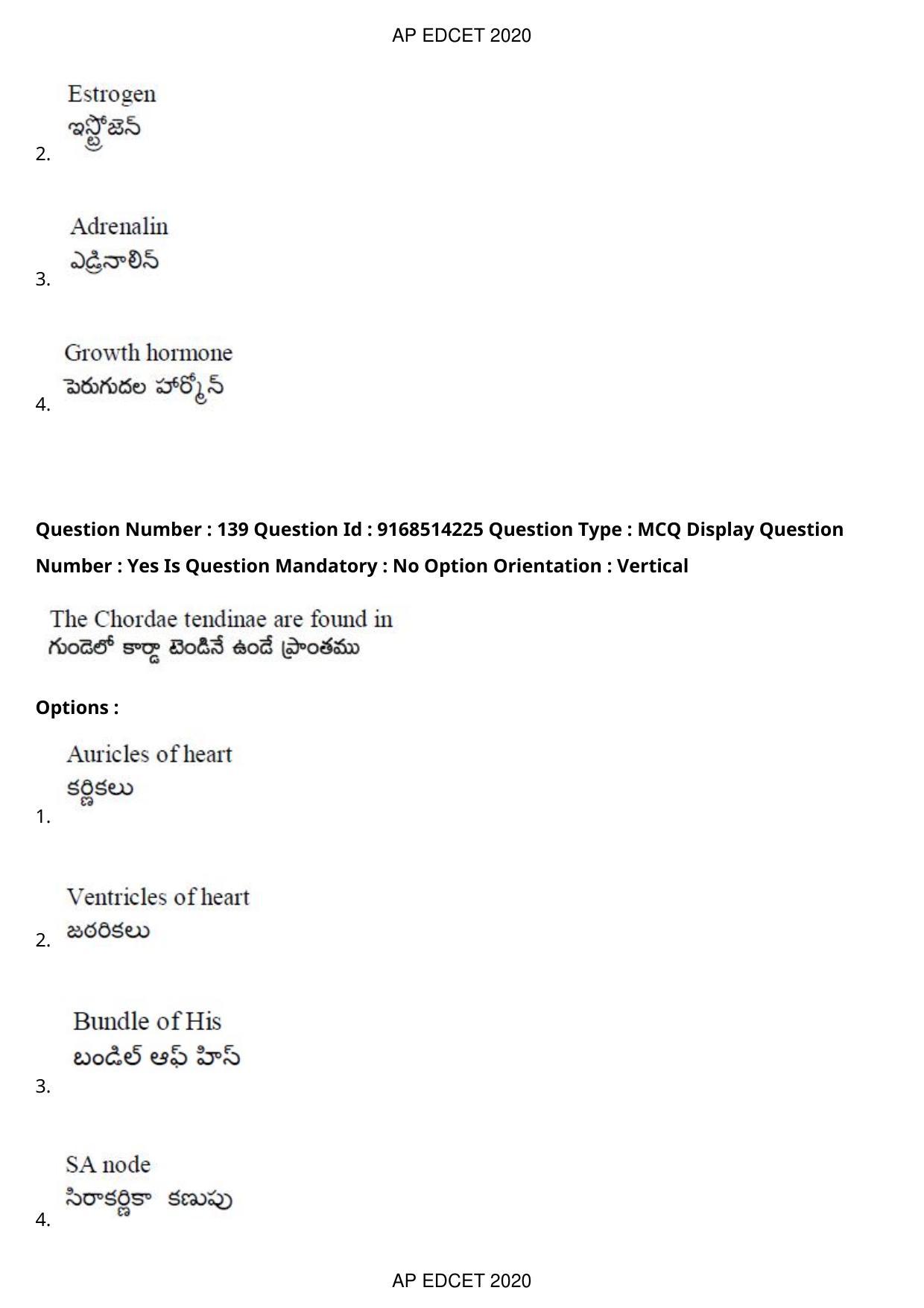 AP EDCET 2020 Biological Science Question Paper - Page 102