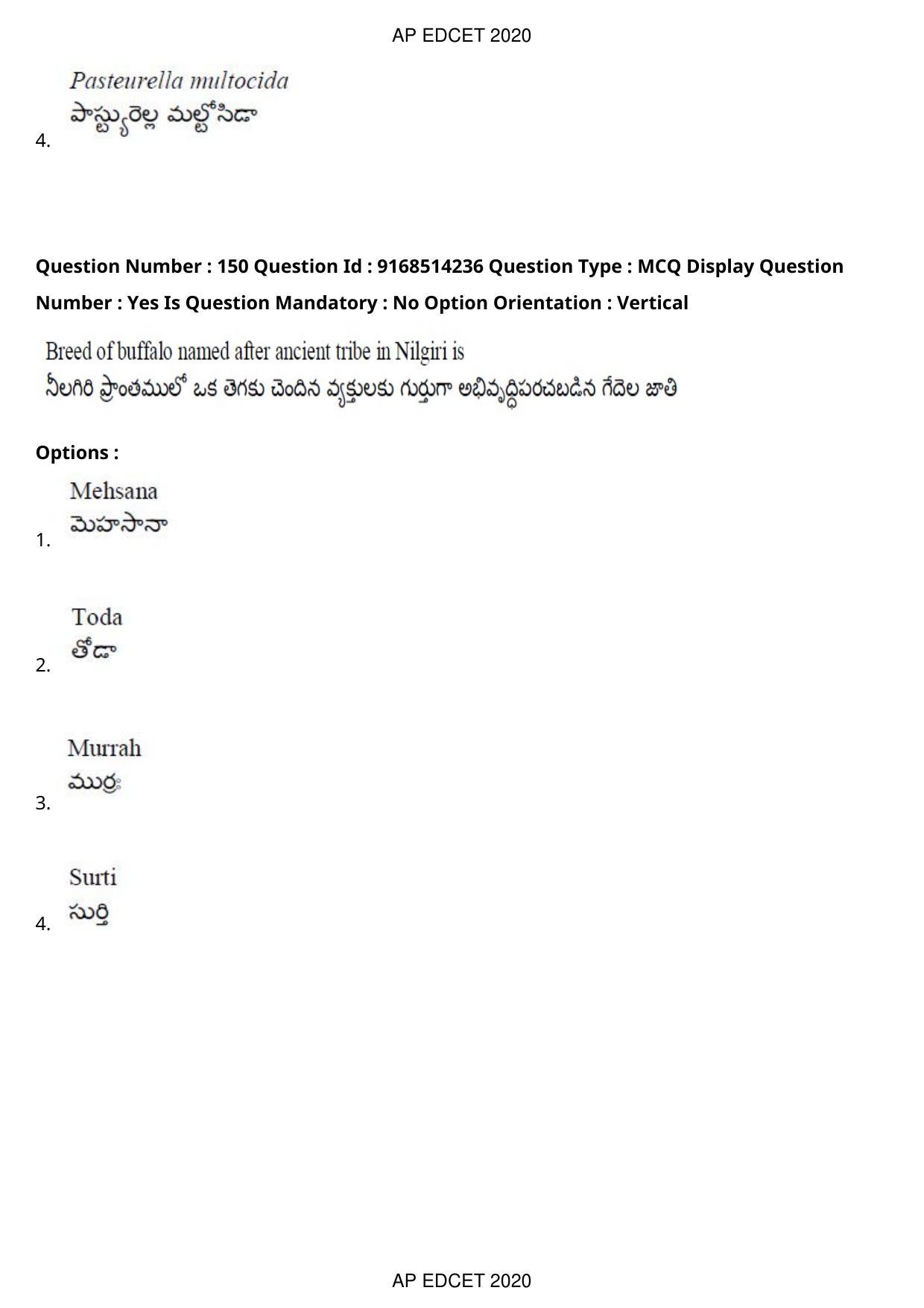 AP EDCET 2020 Biological Science Question Paper - Page 110