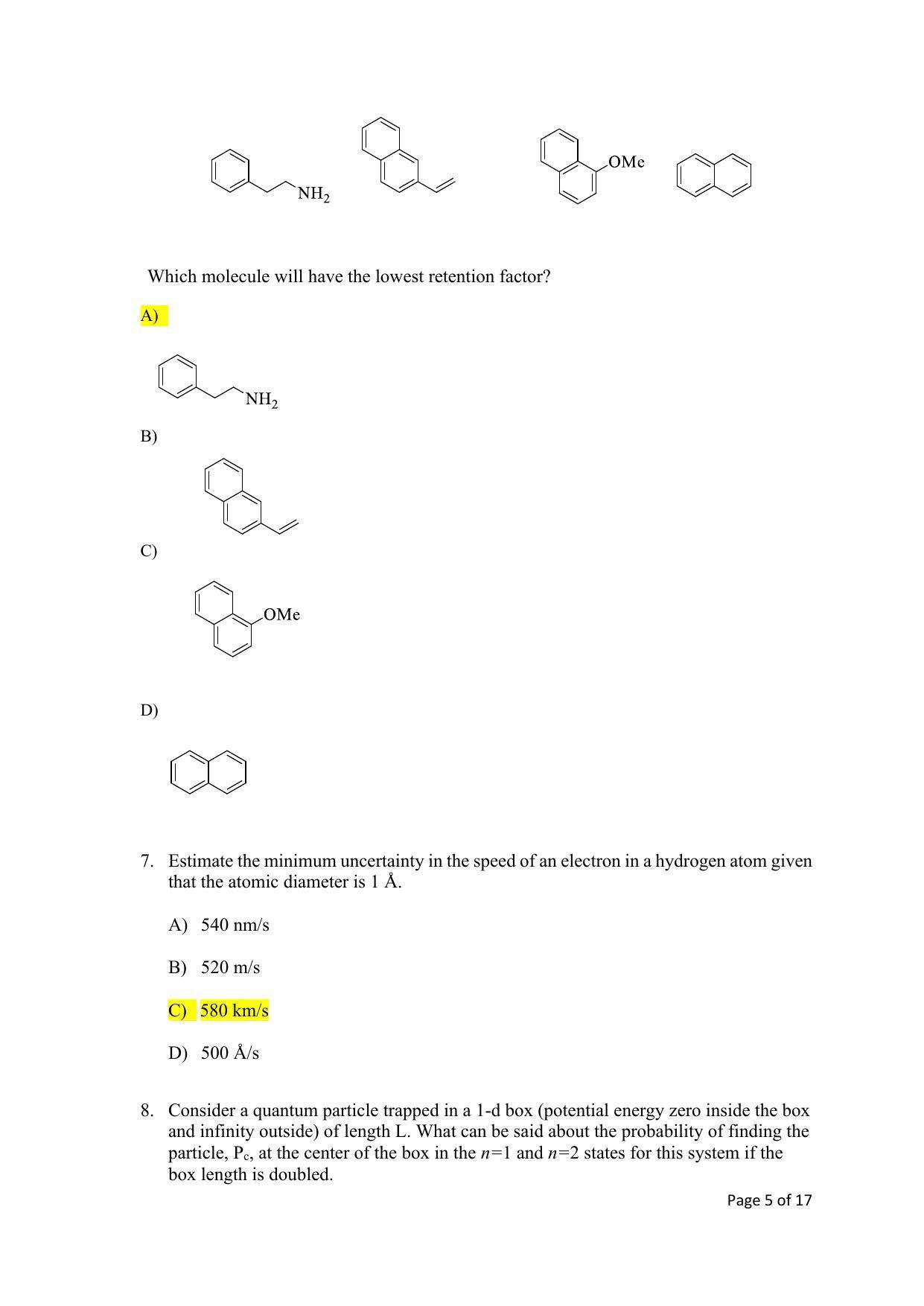 TIFR GS 2023 Chemistry Question Paper - Page 5