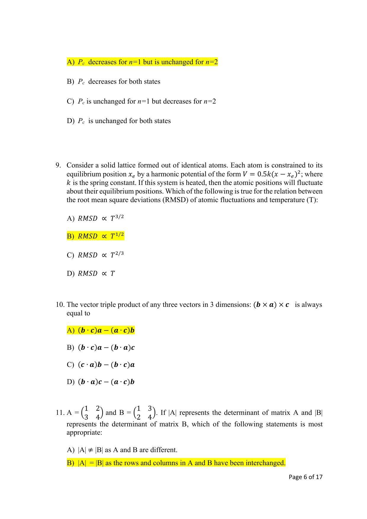 TIFR GS 2023 Chemistry Question Paper - Page 6