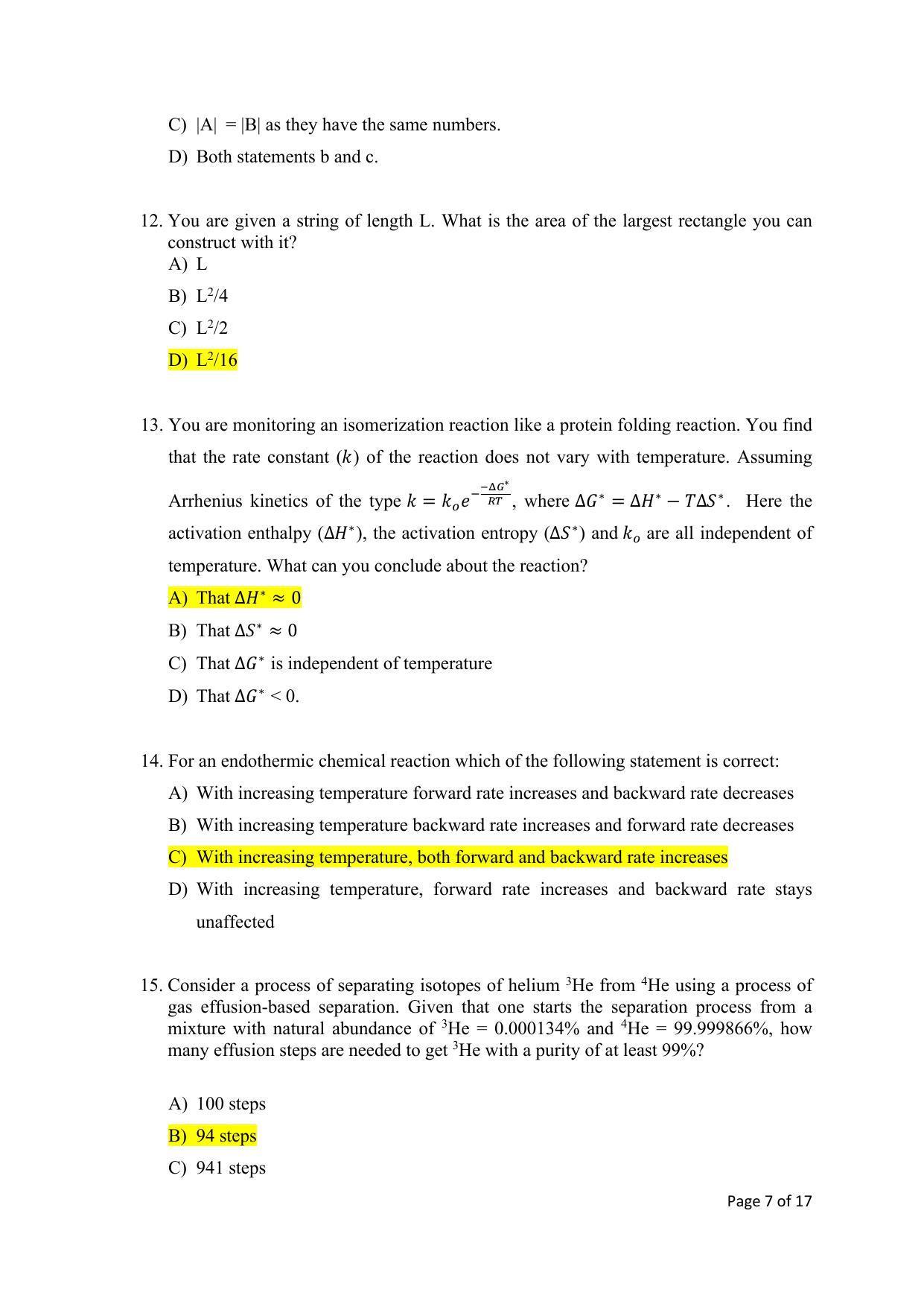 TIFR GS 2023 Chemistry Question Paper - Page 7