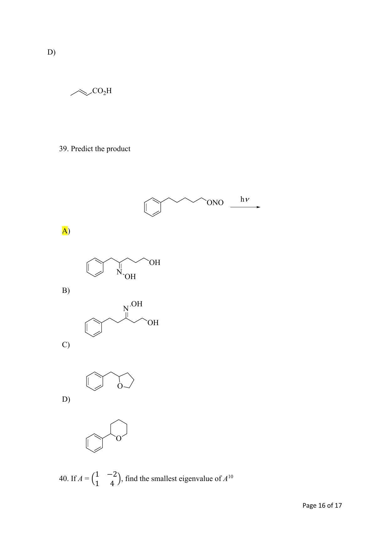 TIFR GS 2023 Chemistry Question Paper - Page 16