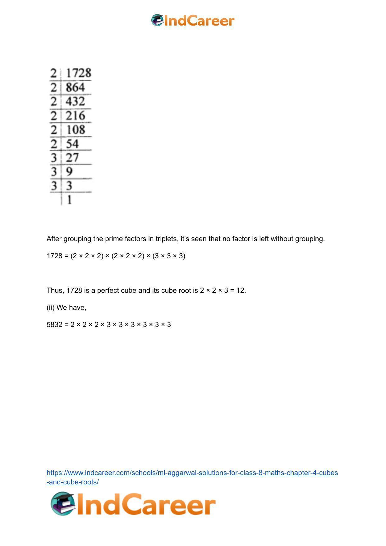 ML Aggarwal Solutions for Class 8 Maths Chapter 4- Cubes and Cube Roots - Page 6