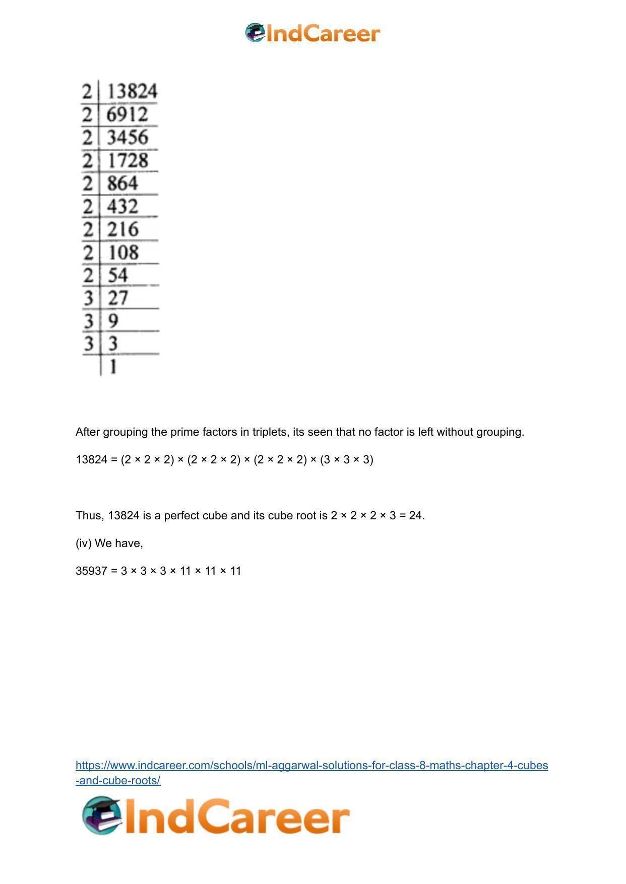 ML Aggarwal Solutions for Class 8 Maths Chapter 4- Cubes and Cube Roots - Page 8